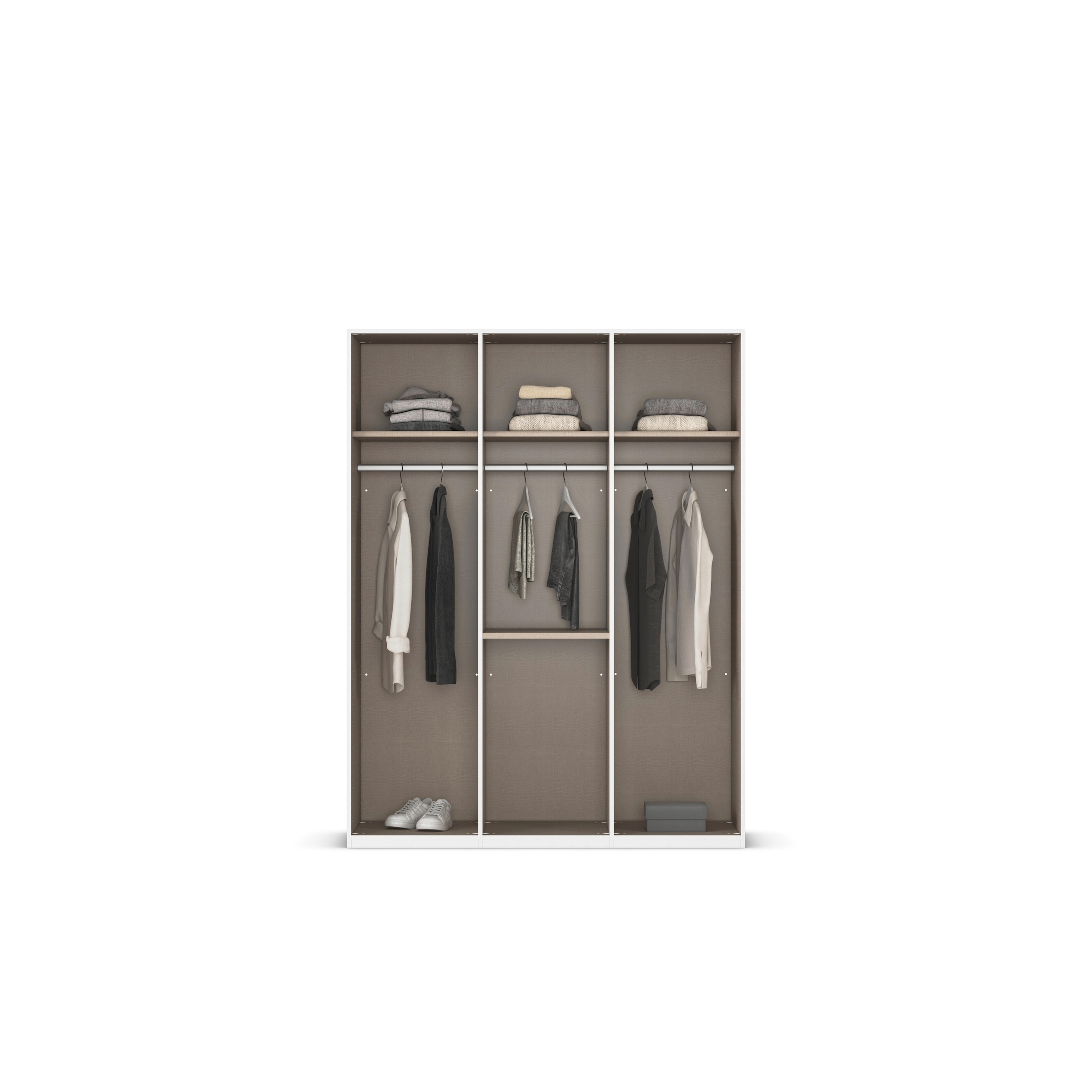 rauch Drehtürenschrank »Kleiderschrank Schrank Garderobe Schlafzimmerschrank EVELYN«, (in 2 Höhen 197 oder 210 cm erhältlich), in elegantem Stil mit Schubladen 3 Breiten und 2 Höhen MADE IN GERMANY