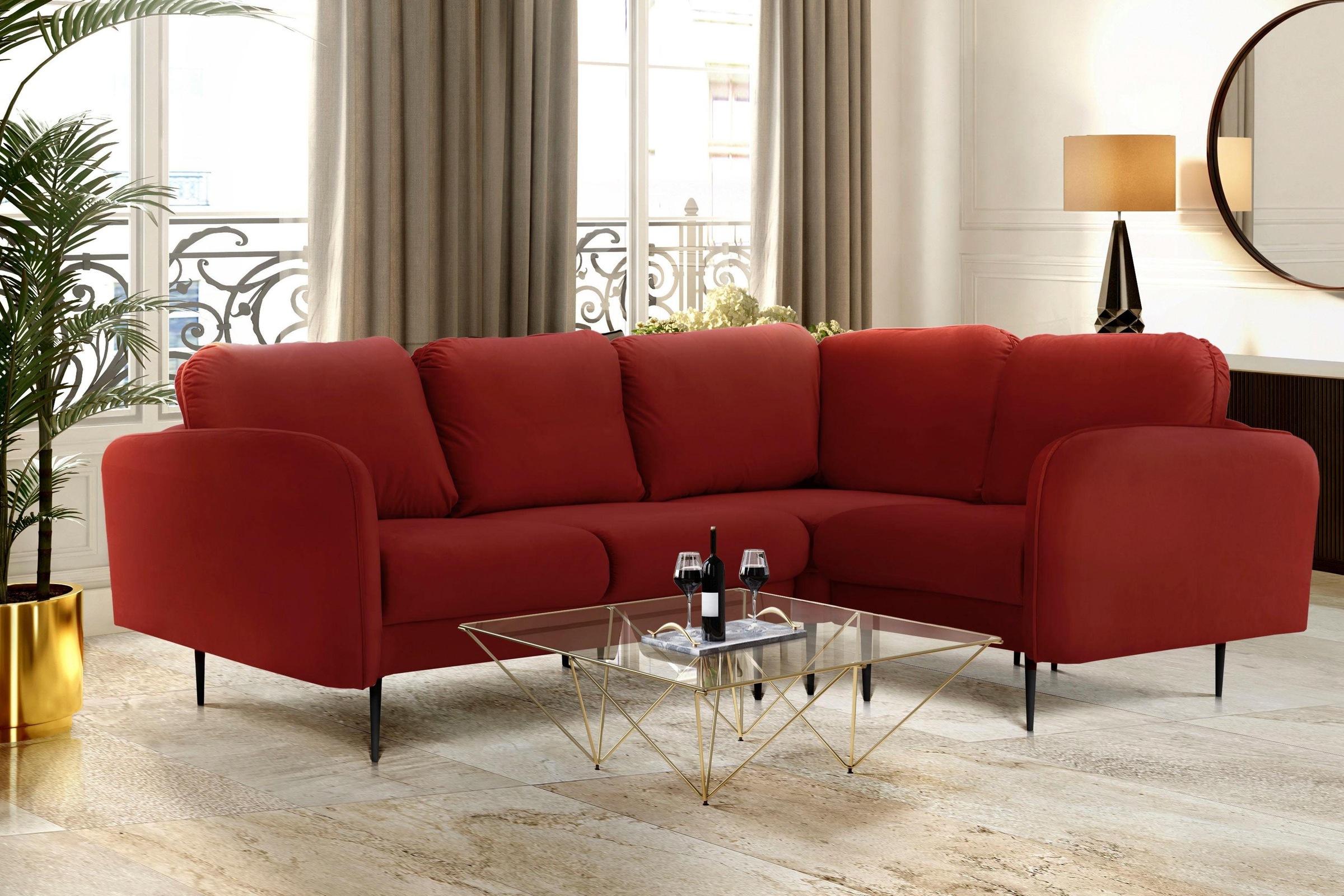 Home affaire Ecksofa »Skidi L-Form« mit losen Rückenkissen und Keder oben a günstig online kaufen