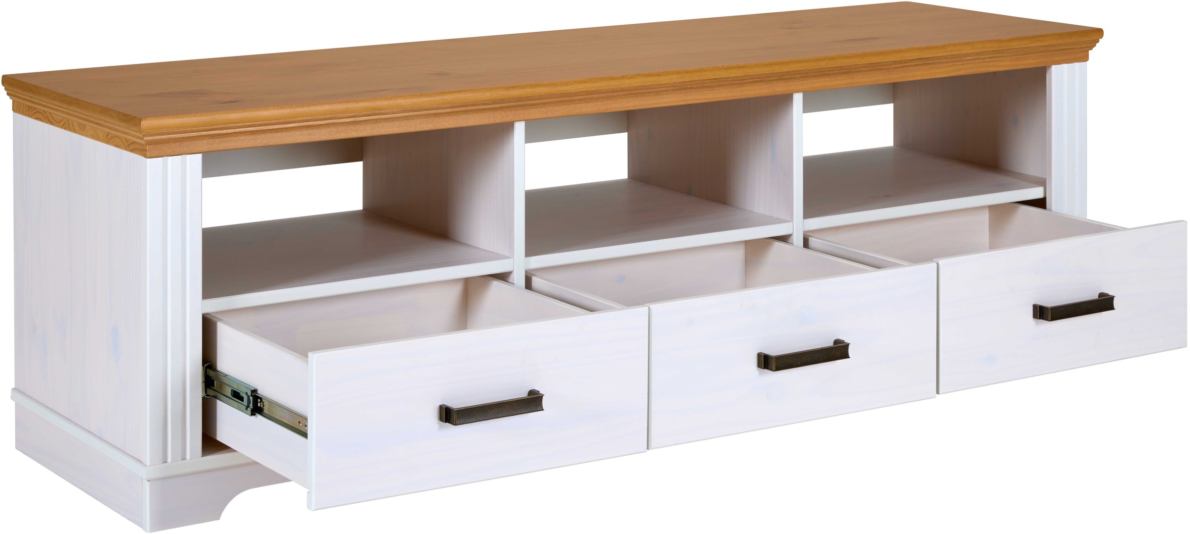 Inter Link TV-Schrank »Maluno« 1 Stk. tlg. Kiefer Massiv, Soft-Close, Stauraum, BxTxH: ca. 166,4 x 48 x 53,2 cm