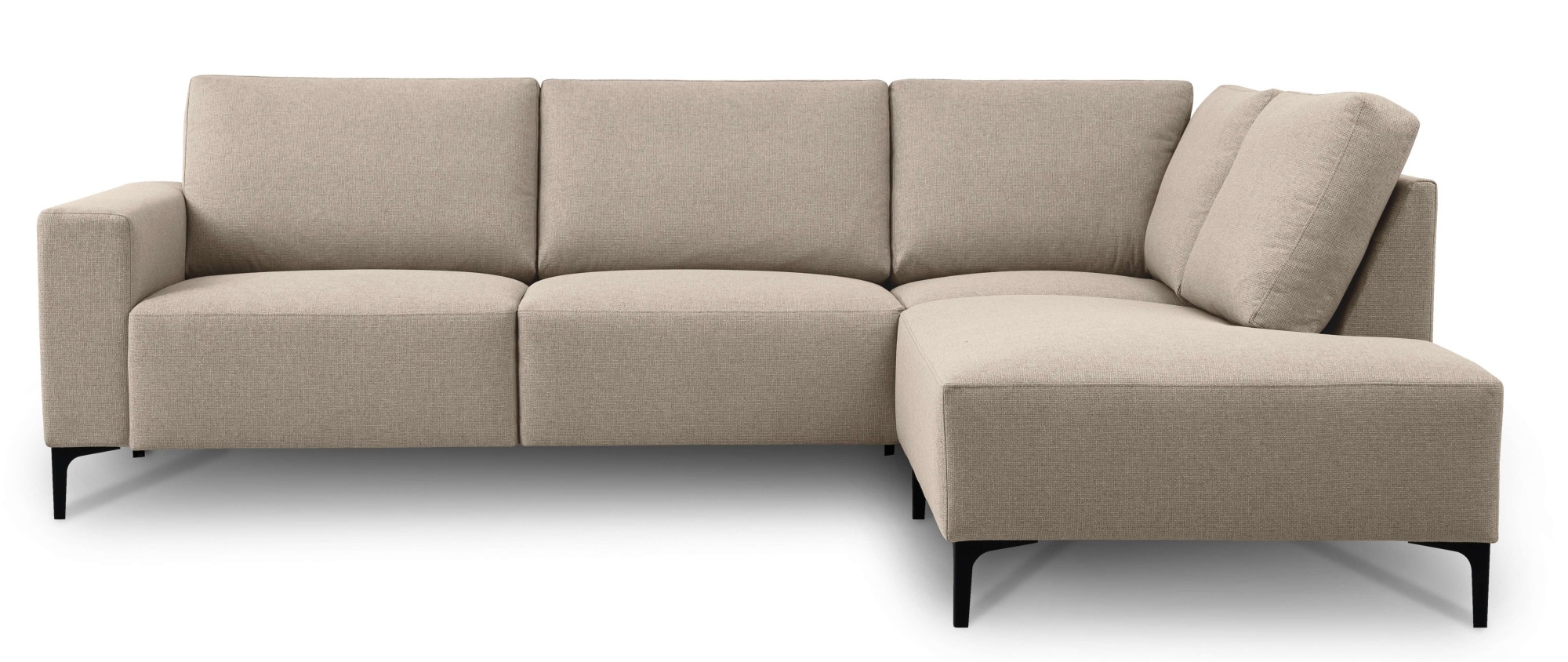 Home affaire Ecksofa »Tournon, L-Form, Breite 256 cm, Webstoff, Chenille«, Designsofa im nordischen Stil, Wellenunterfederung, Metallfüße
