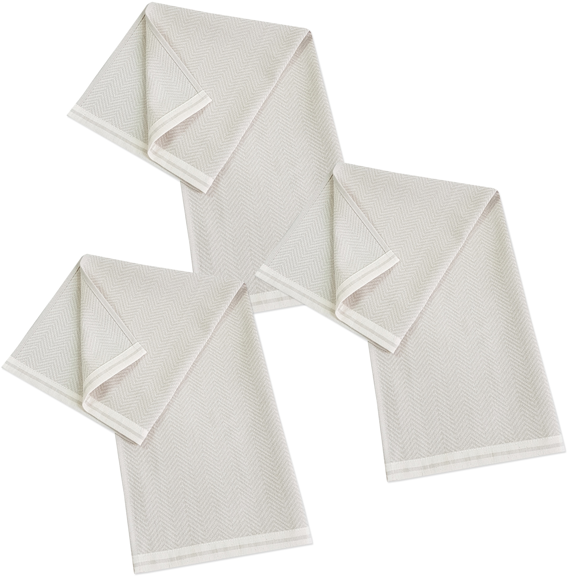 framsohn frottier Geschirrtuch »Modern Living Fischgrät«, (Set, 3 tlg.), dichte Feinwebung, in Österreich hergestellt, 50x70 cm