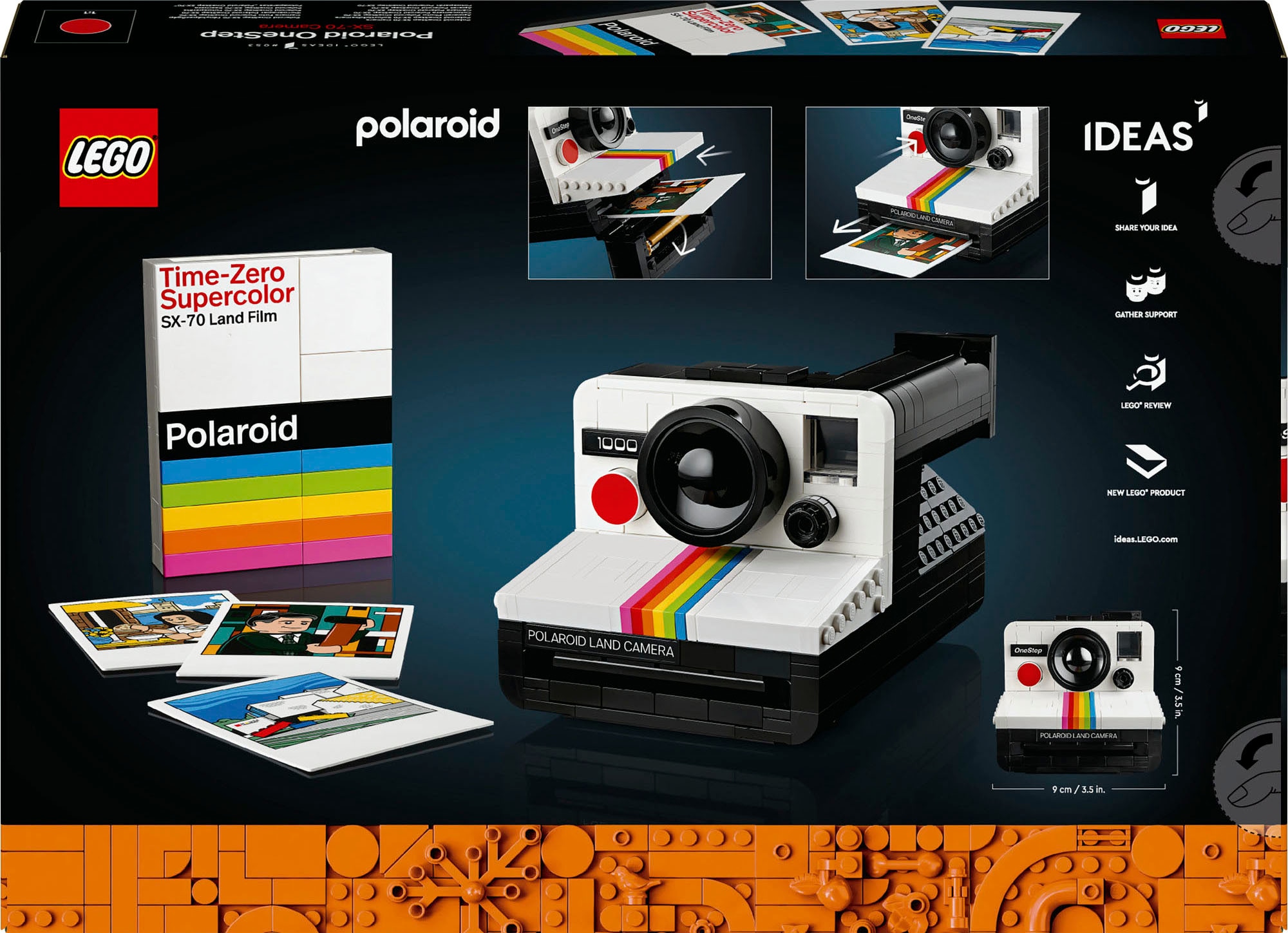 LEGO® Konstruktionsspielsteine »Polaroid OneStep SX-70 Sofortbildkamera (21345), LEGO Ideas«, (516 St.), Made in Europe