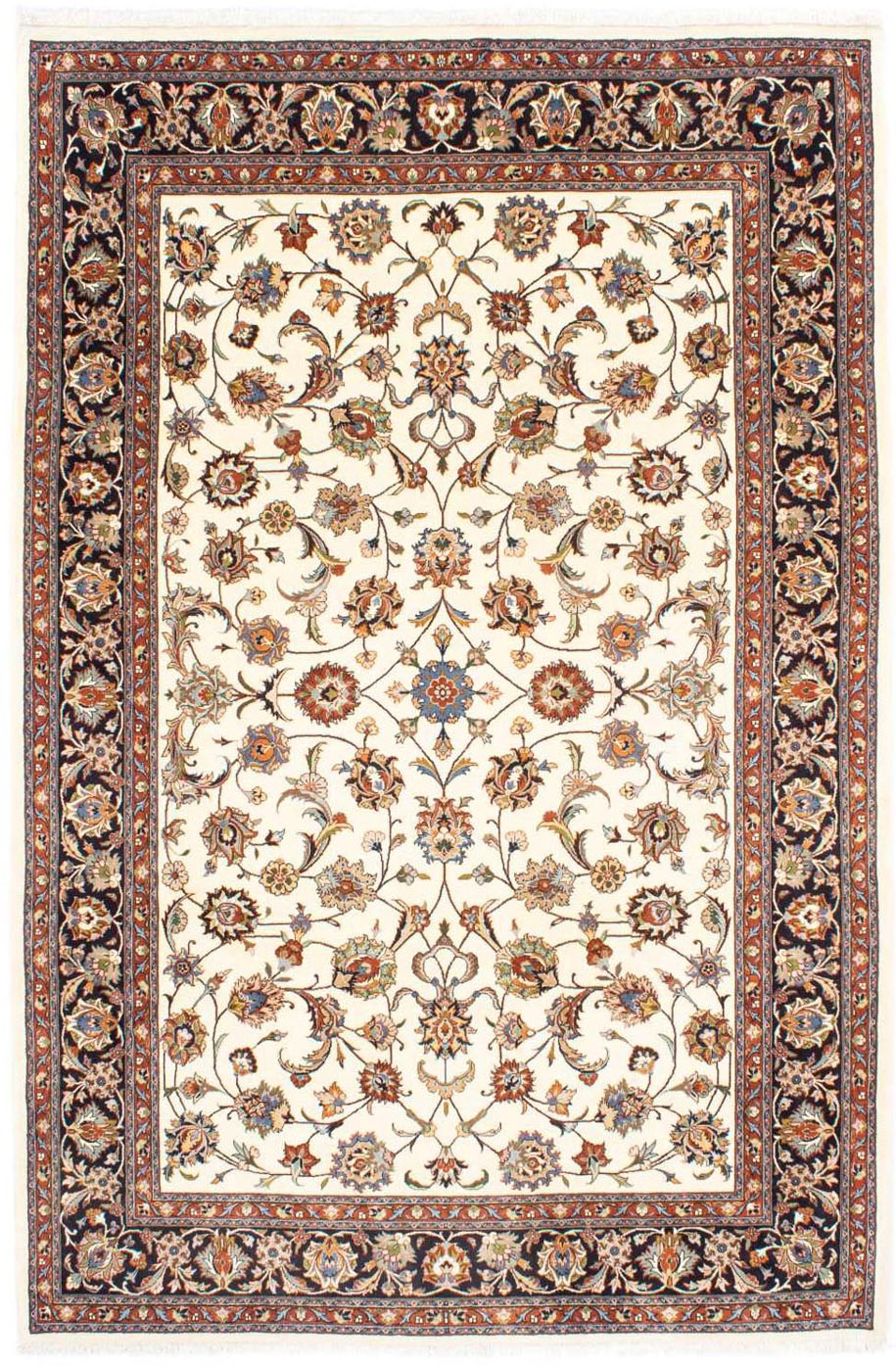 morgenland Wollteppich »Kaschmar Blumenmuster Beige 298 x 200 cm«, rechteck günstig online kaufen