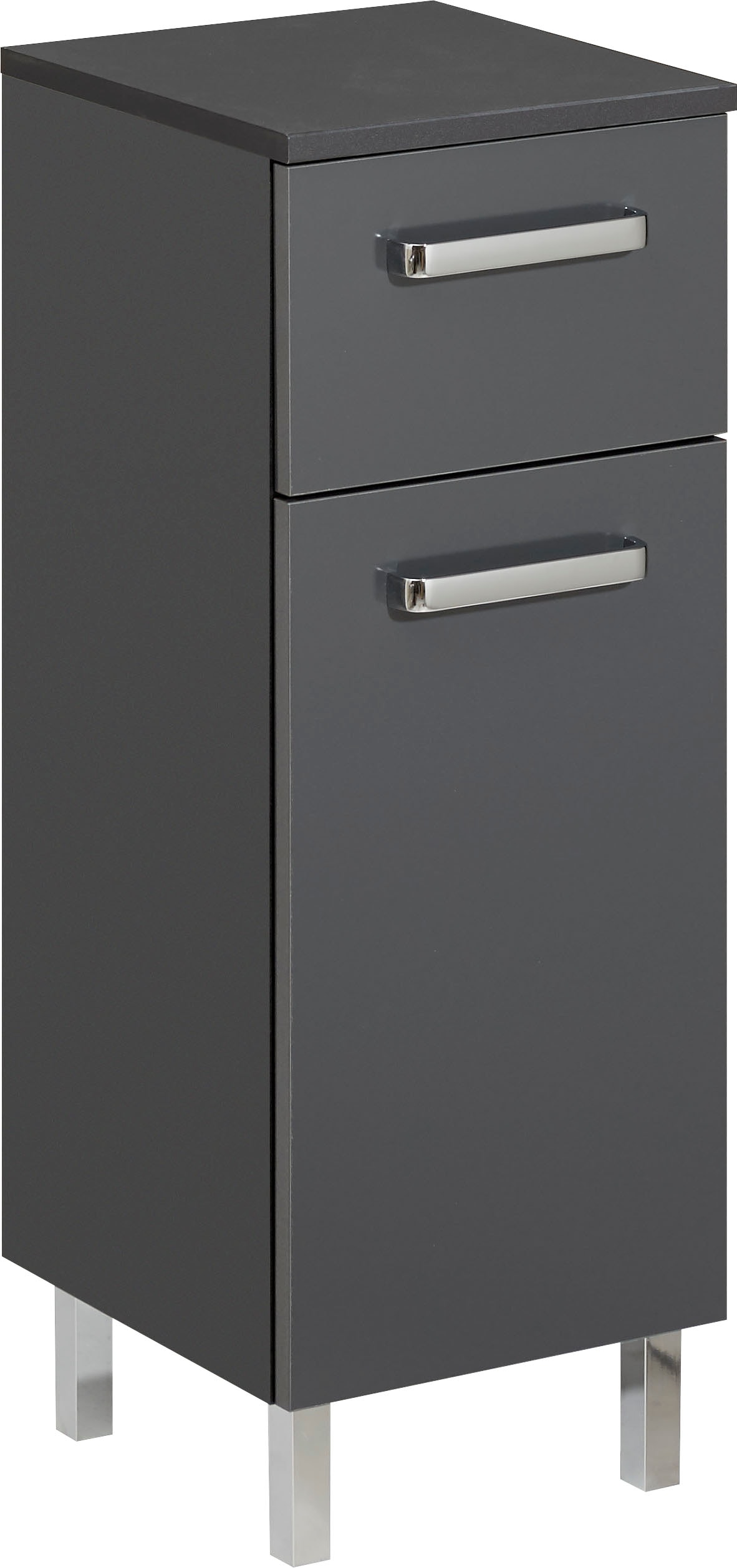 Saphir Badmöbel-Set »Quickset 4-teilig, Waschbeckenunterschrank mit LED-Spiegelschrank«, (4 St.), Unterschrank, Hängeschrank, inkl. Türdämpfer, Griffe Chrom Glanz