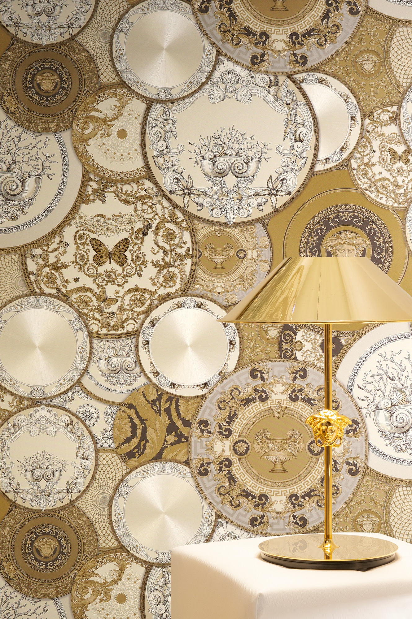 Versace Vliestapete »Versace 6 Art De La Table –« 3D-Optik | Barock | Motiv geprägt Elegantes Ornamentdesign mit Metallic-Glanz & feiner Prägung