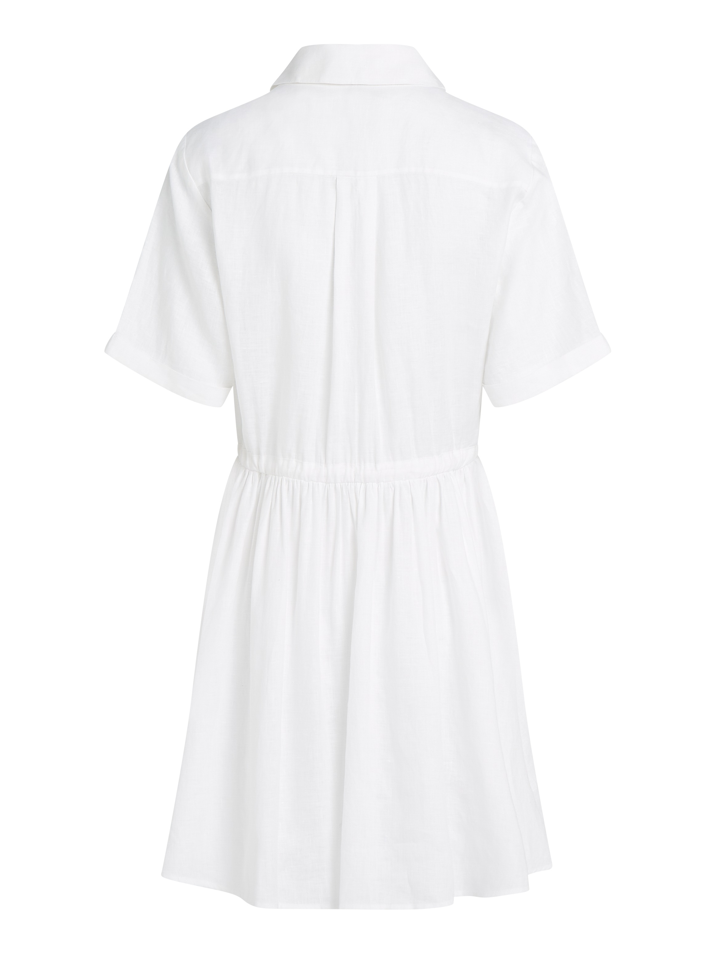 Tommy Hilfiger Hemdblusenkleid »ESS LINEN S/S SHORT DRESS«, mit Tunnelzug in der Taille, mit Rückenfalte,kühlendes Premium Leinen