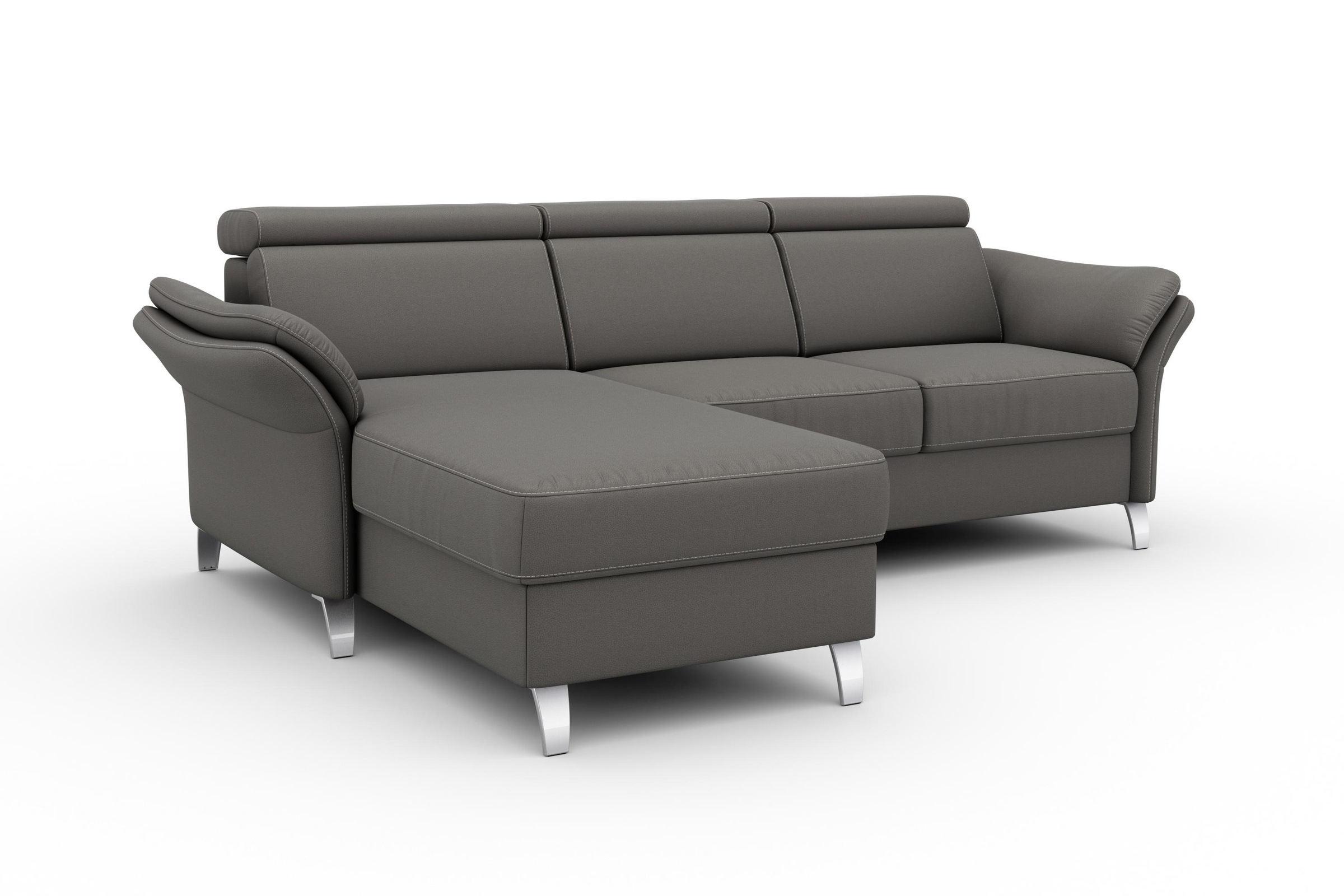 sit&more Ecksofa »Vincenzo L-Form«, inklusive Kopfteilverstellung, wahlweise mit Bettfunktion, Bettkasten