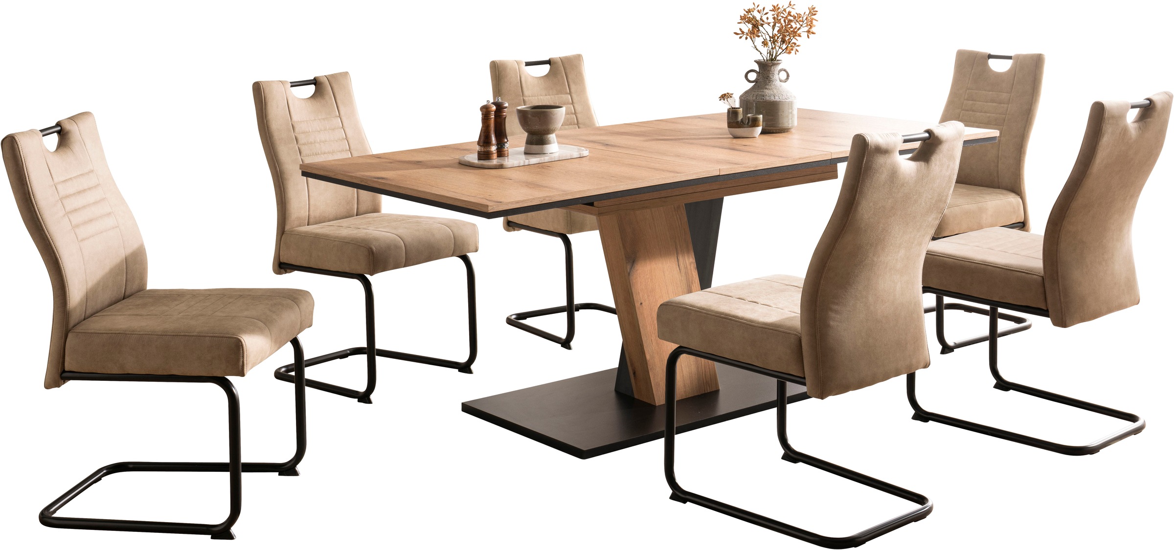 OTTO home Essgruppe »"Altona", Esstisch ausziehbar plus 6 Stühle, TOPSELLER günstig online kaufen