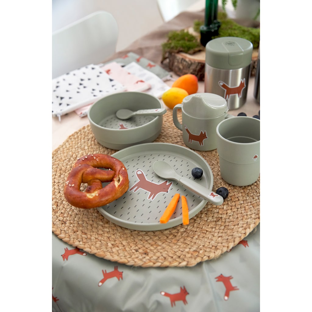 LÄSSIG Kindergeschirr-Set »Little Forest, Fuchs«, (Set, 4 tlg.), mit Teller, Schale, Becher und Löffel