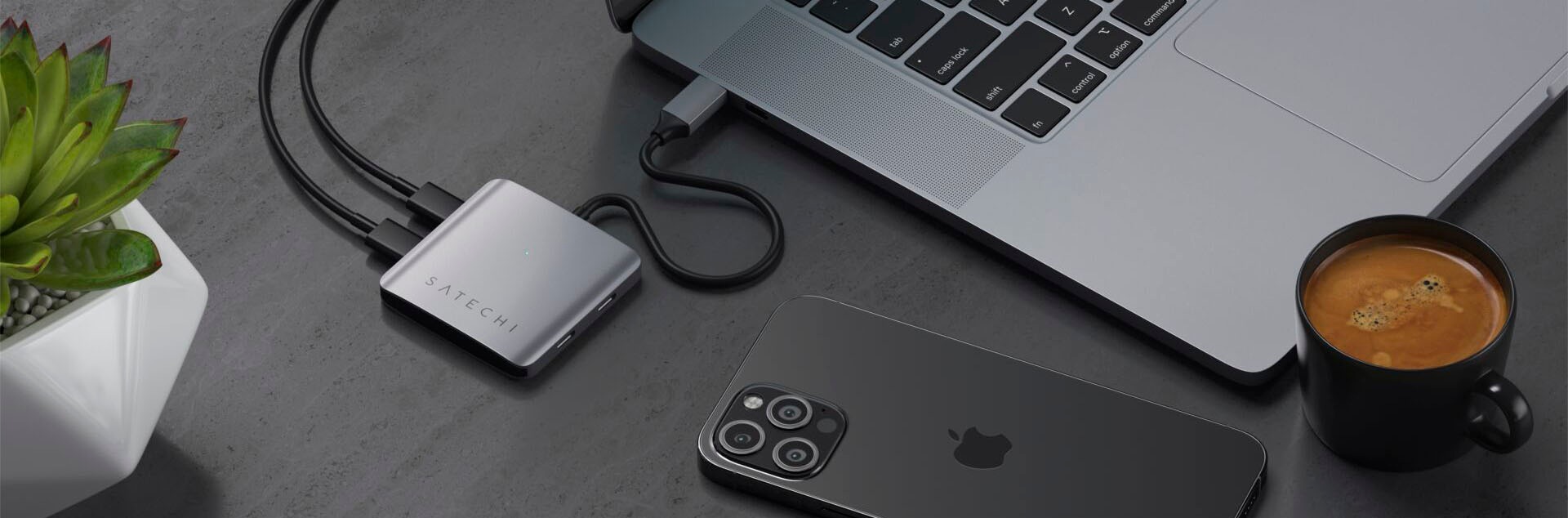 Satechi USB-Adapter »Aluminum 4 Port USB-C Hub«, USB-C zu USB Typ C