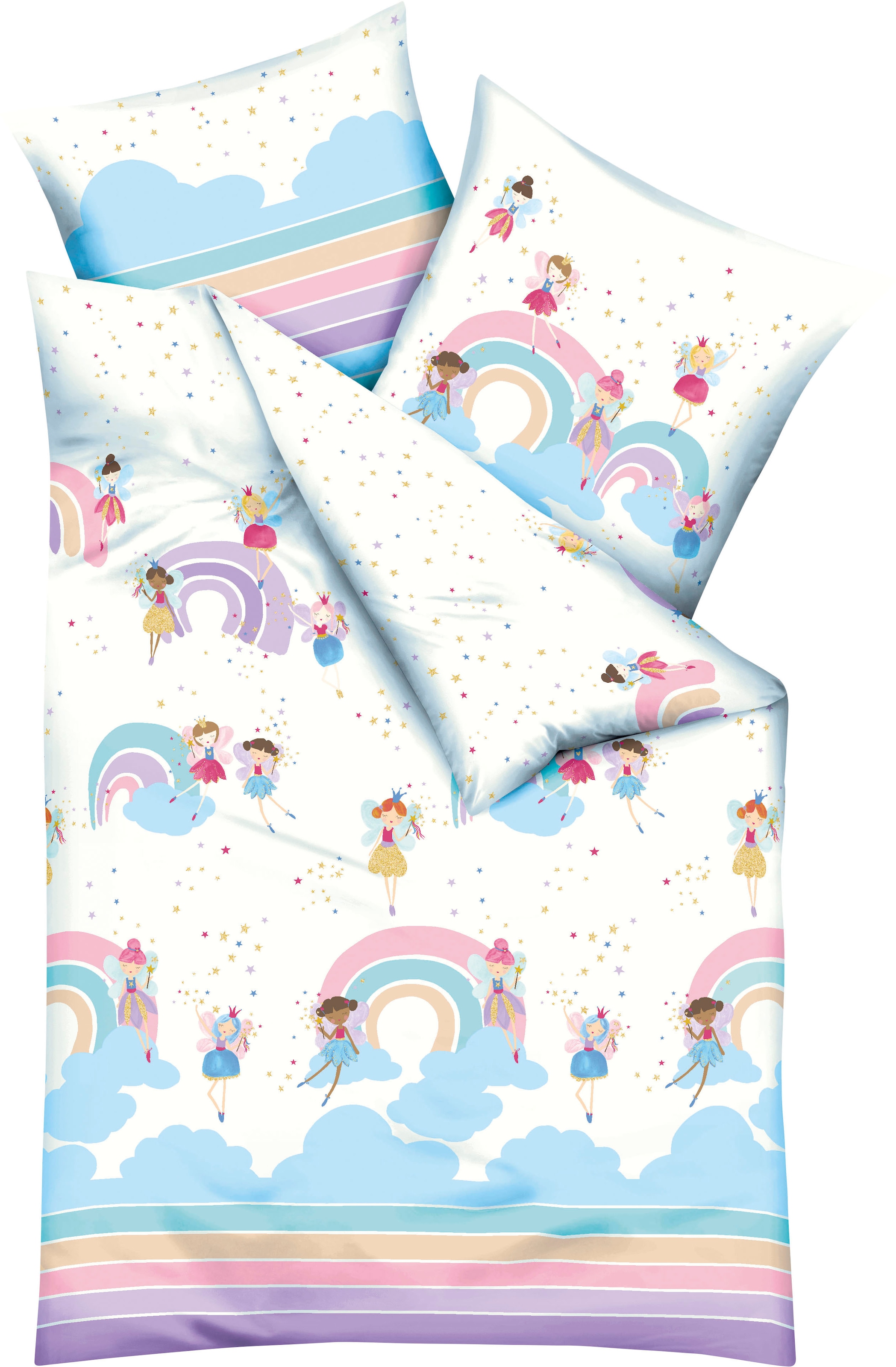 Kaeppel Kinderbettwäsche »Rainbow Fairies«, (2 tlg.), Mit Feen