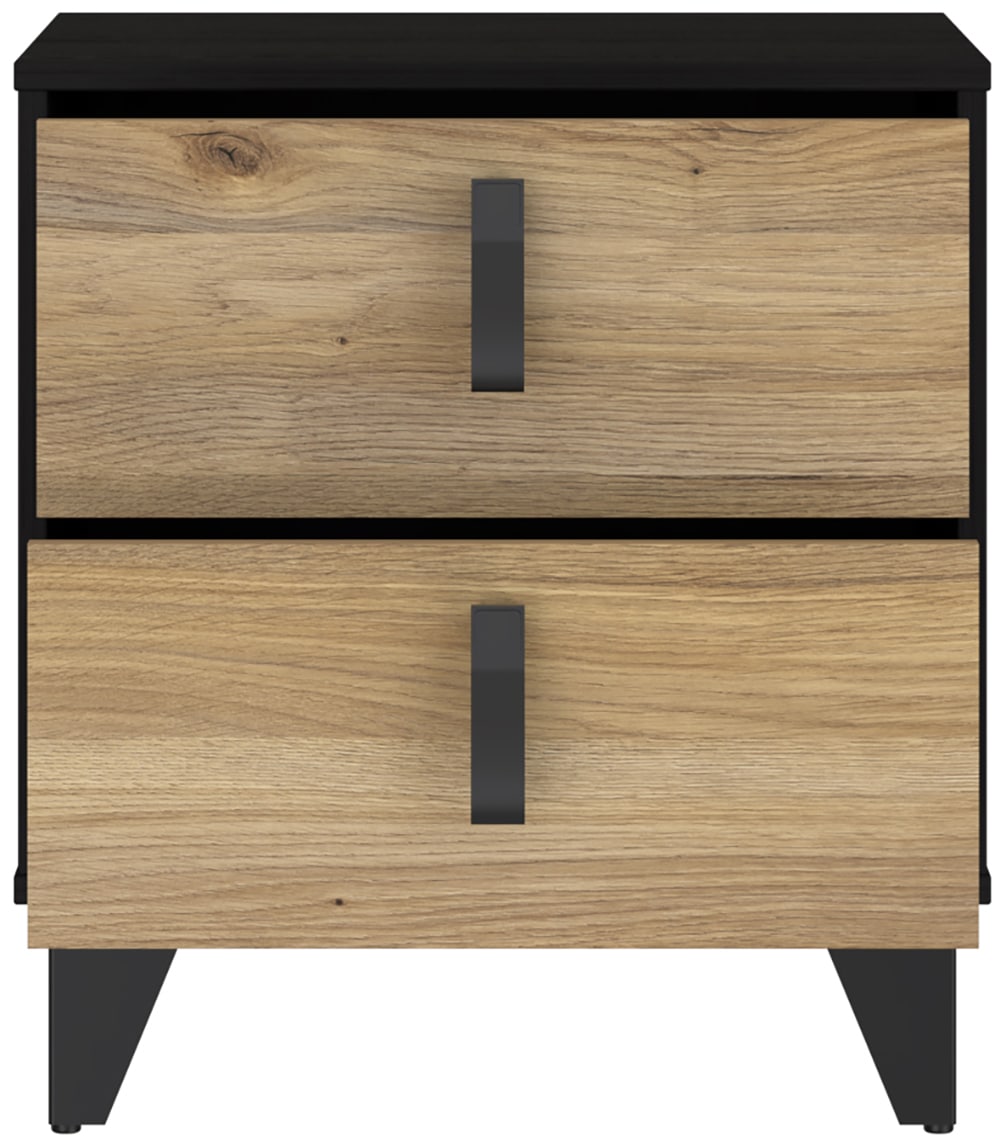 FORTE Nachtkommode »Lya« Nachtkomme, 2 Schubkästen,Metallfüße