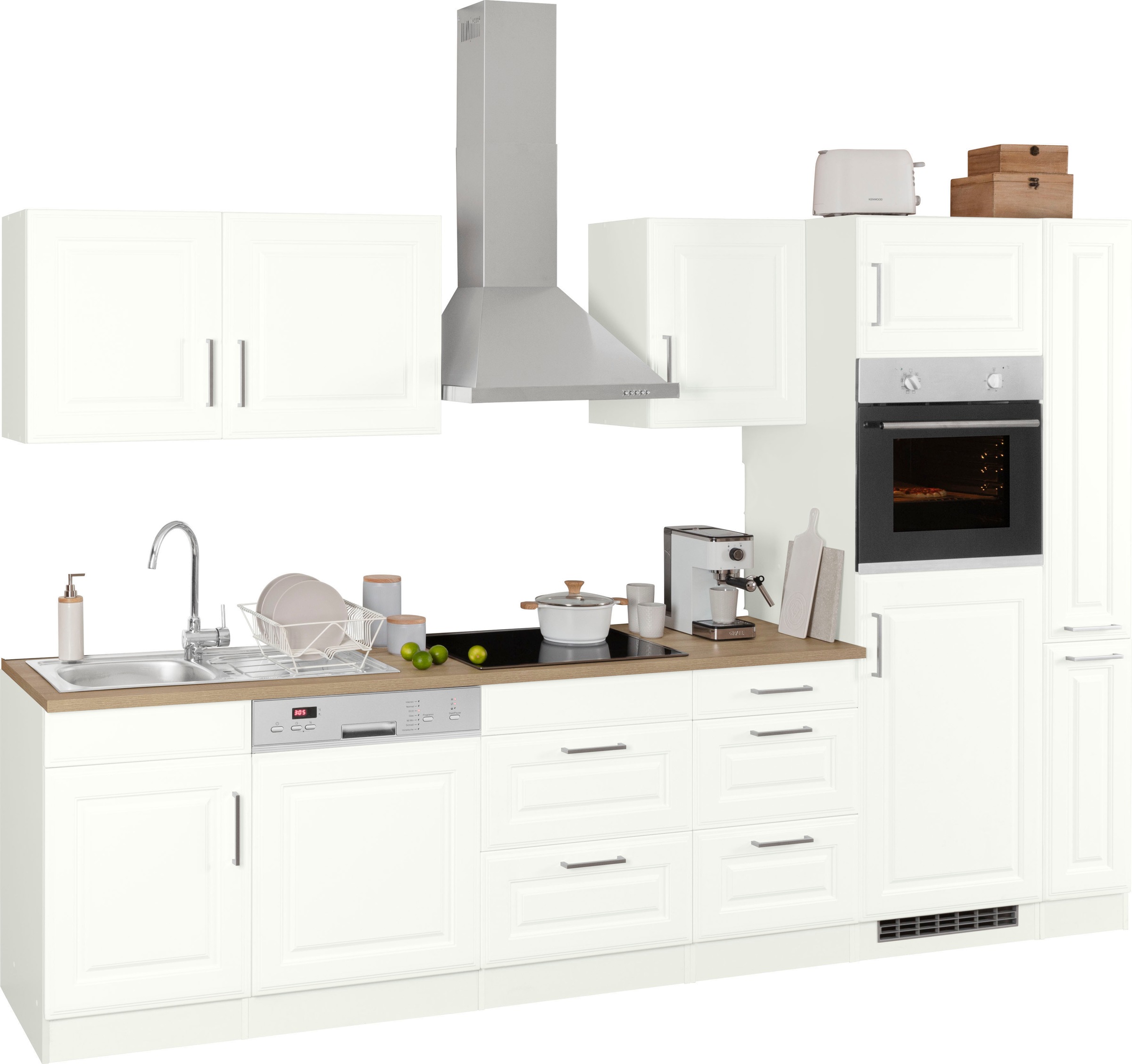 HELD MÖBEL Küchenzeile "Stockholm", Breite 310 cm, mit hochwertigen MDF Fro günstig online kaufen