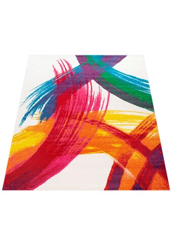 Paco Home Teppich »Canvas 946«, rechteckig, Kurzflor, modernes Pinselstrich Design kaufen