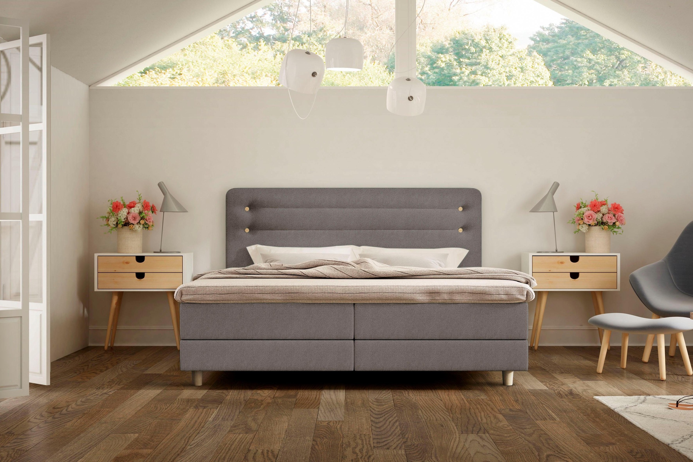 Bild von Schlaraffia Boxspringbett »Fidelio«, inkl GELTEX® Next Topper, Holzfuß in Eiche