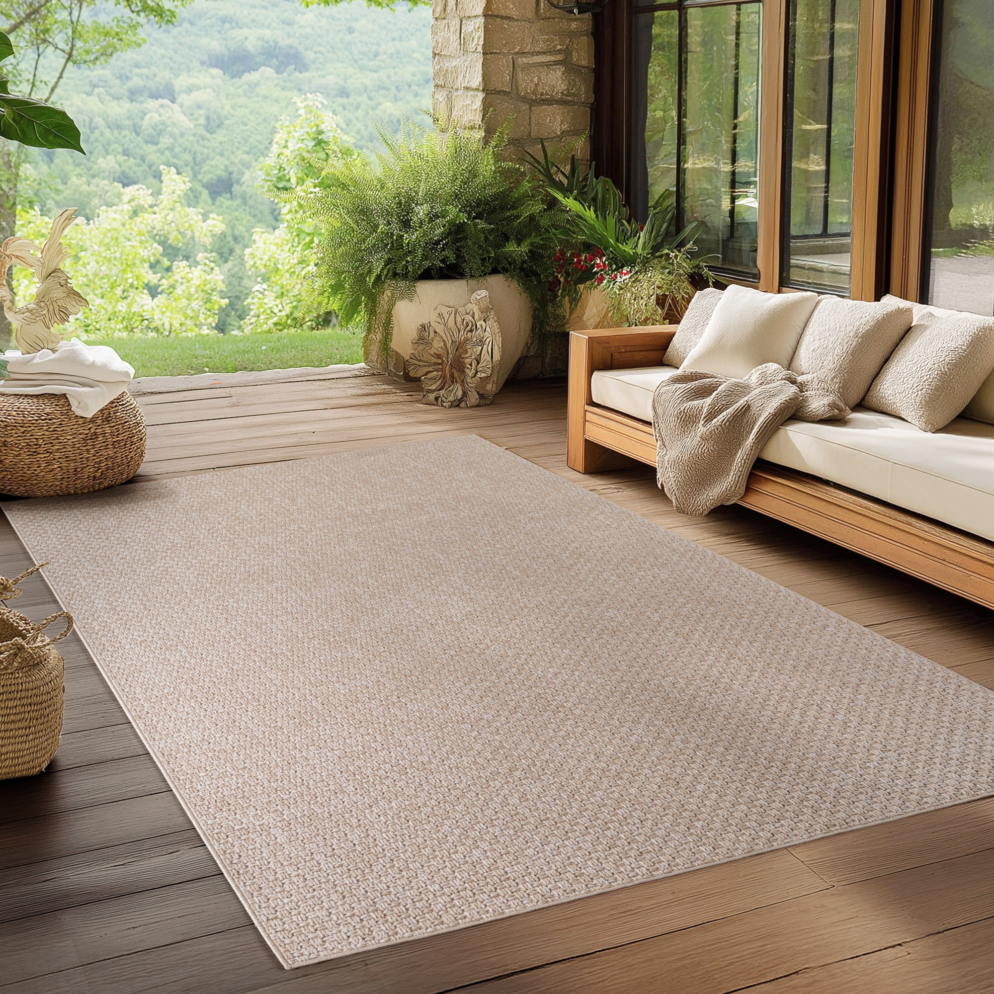 Ayyildiz Teppiche Outdoorteppich »IBIZA 1901«, rechteckig, 5 mm Höhe, In und Outdoor, Sisaloptik, Wohnzimmer, Aussenbereich