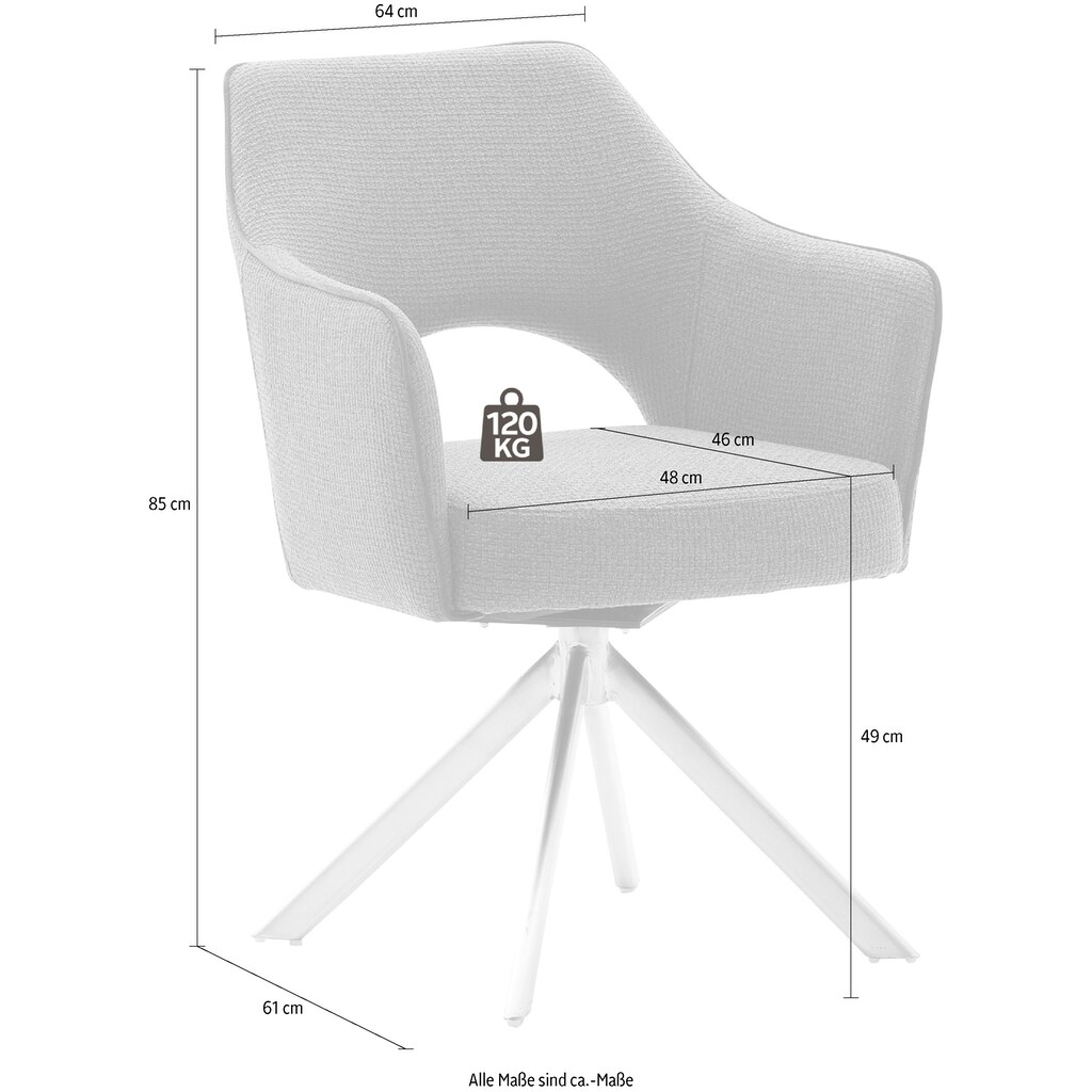 MCA furniture 4-Fußstuhl »Tonala«, (Set), 2 St., Velourstoff grob
