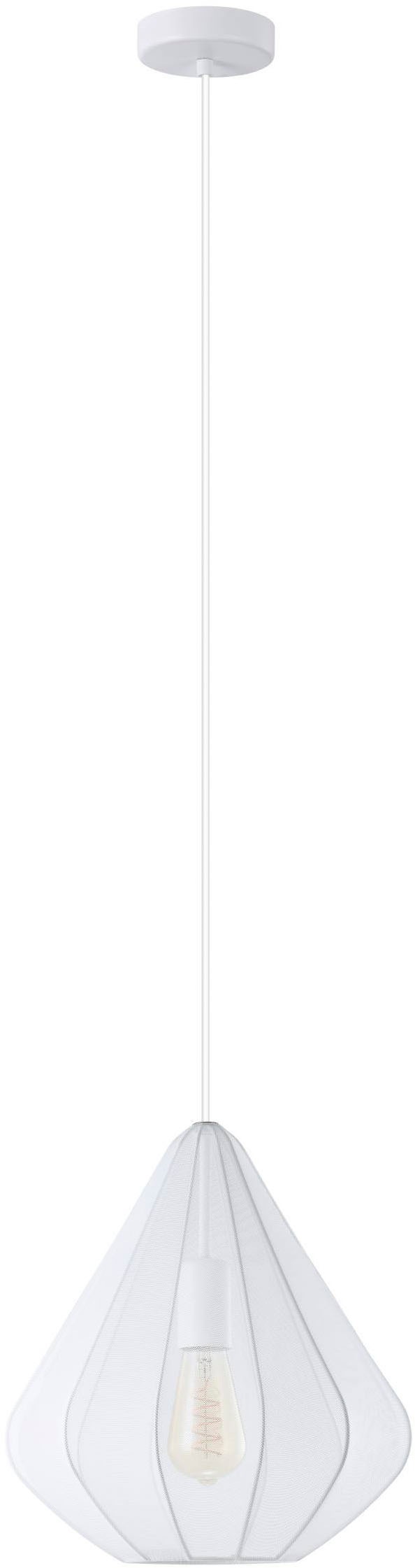 EGLO Hängeleuchte »Dolwen Hängelampe, Pendelleuchte, Esszimmerlampe Japanisch, E27, Lampe« E27 1 Stk. Hängeleuchte - H110 x Ø33,5 cm - weiß - 1X40W exkl.