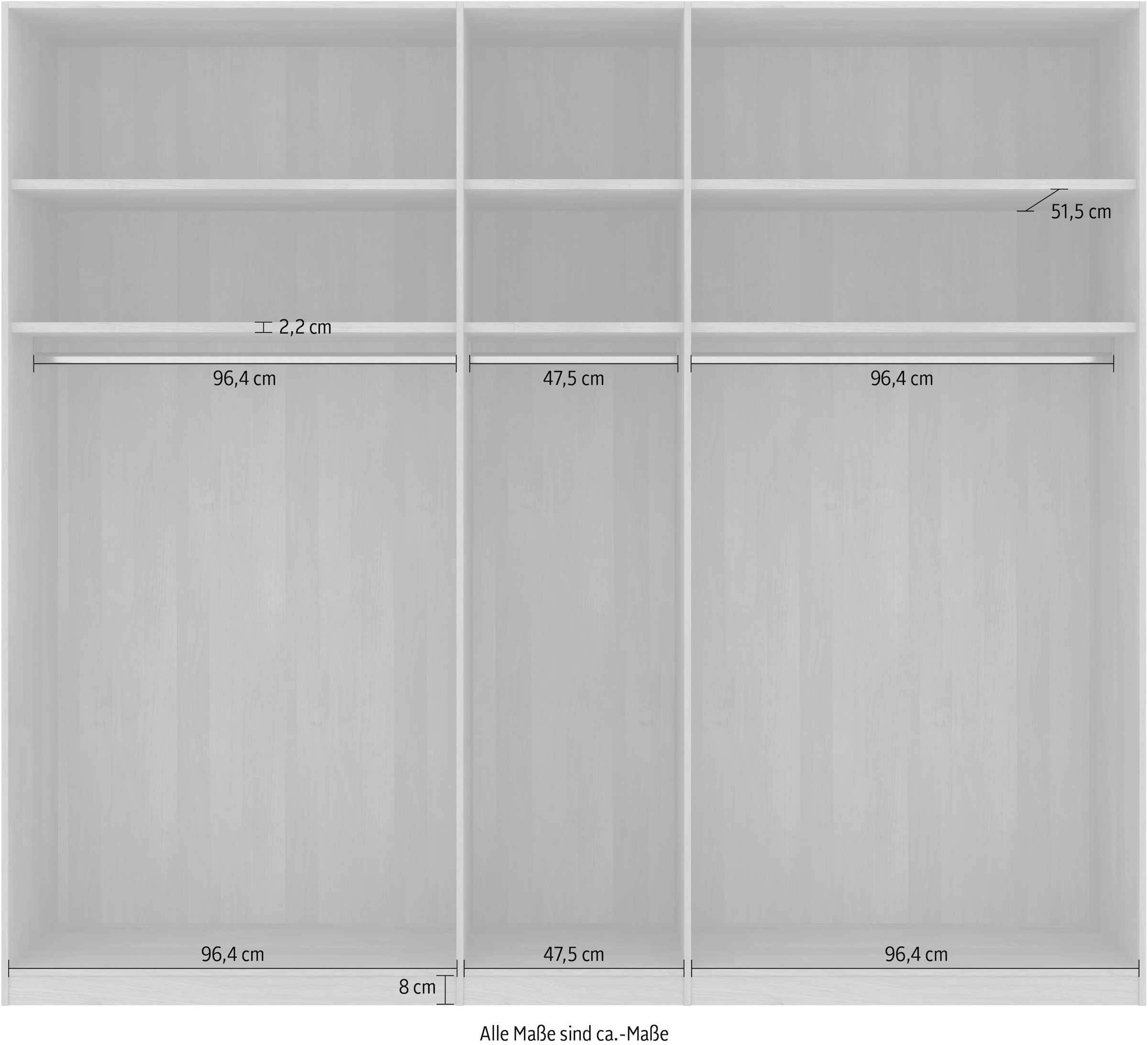 Musterring Drehtürenschrank »Savona, Kleiderschrank, Schrank, Garderobe, teilmassiv Eiche«, (mit Türdämpfern, in 5 Breiten & 2 Höhen, extra Böden, MADE IN GERMANY), Türen in Bianco-Eiche massiv, mit Querriegel, verschiedene Größen