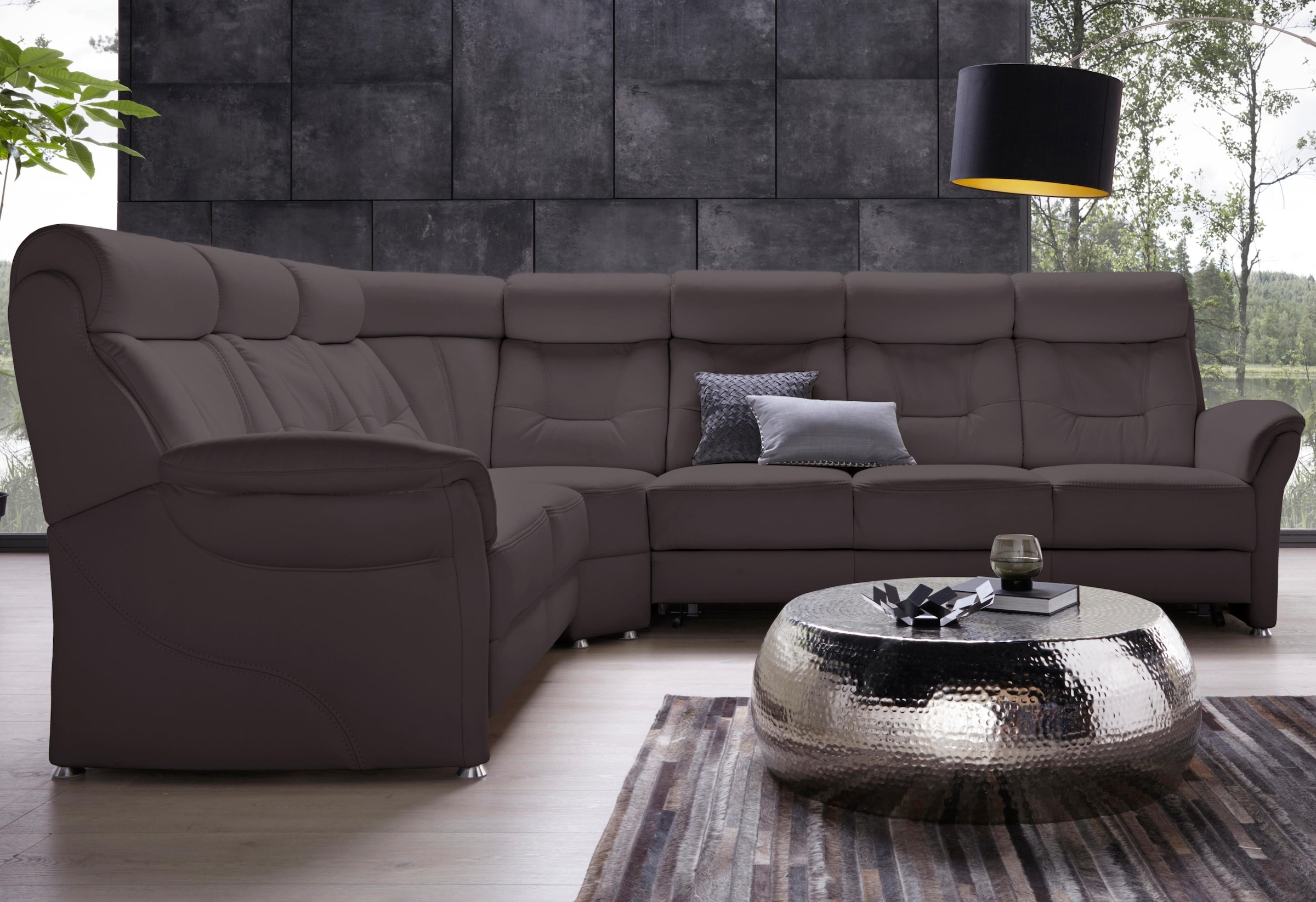 Places of Style Ecksofa »Sardinien L-Form«, mit Kopfteilverstellung, wahlweise mit Bettfunktion