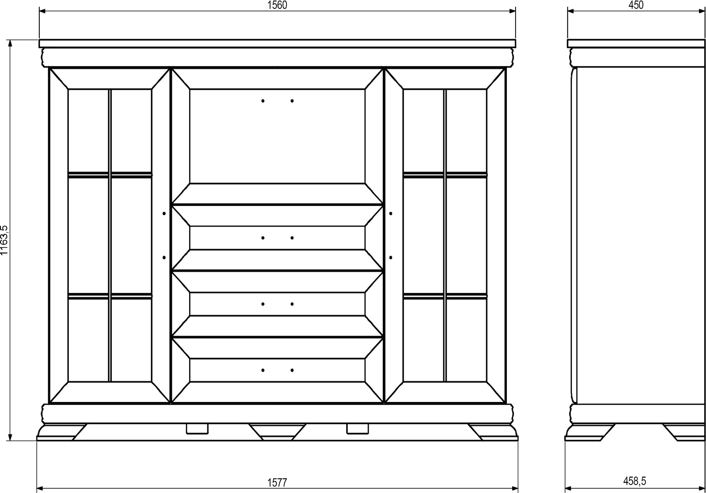 Home affaire Highboard »Royal«, Breite ca. 158 cm