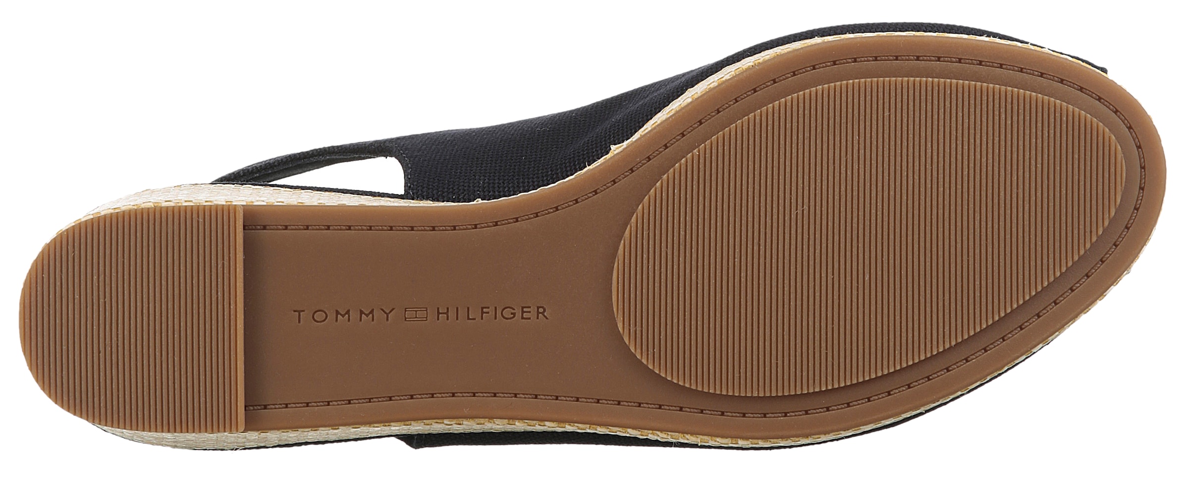 Tommy Hilfiger Keilsandalette »FLAG MID WEDGE ESPAD SLINGBACK«, Plateau, Sommerschuh, Riemchensandale mit verstellbarer Schnalle