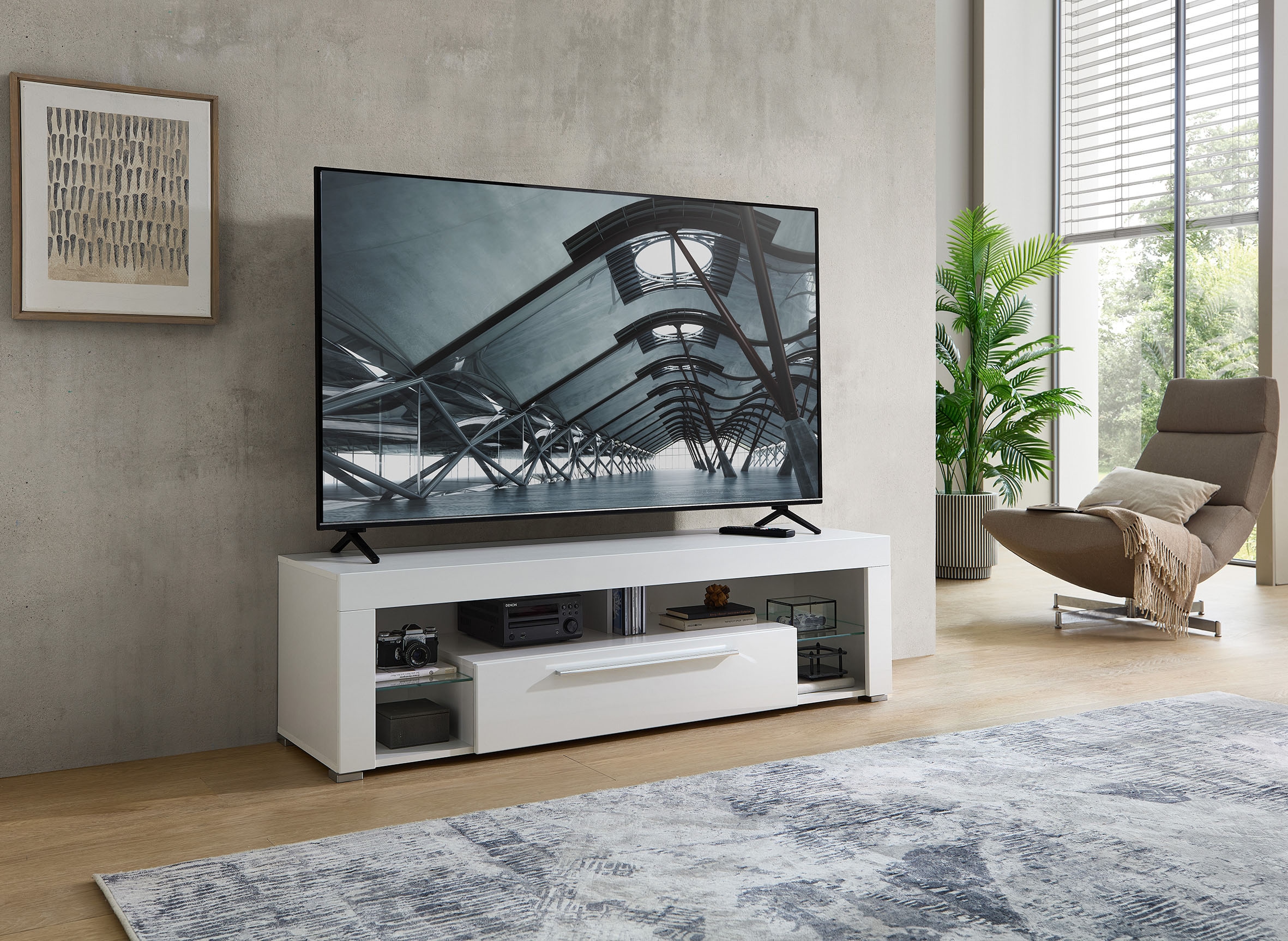 Stolkom TV-Schrank »Goal« Oberboden bis 25 kg belastbar, 1 Klappe mit Griff