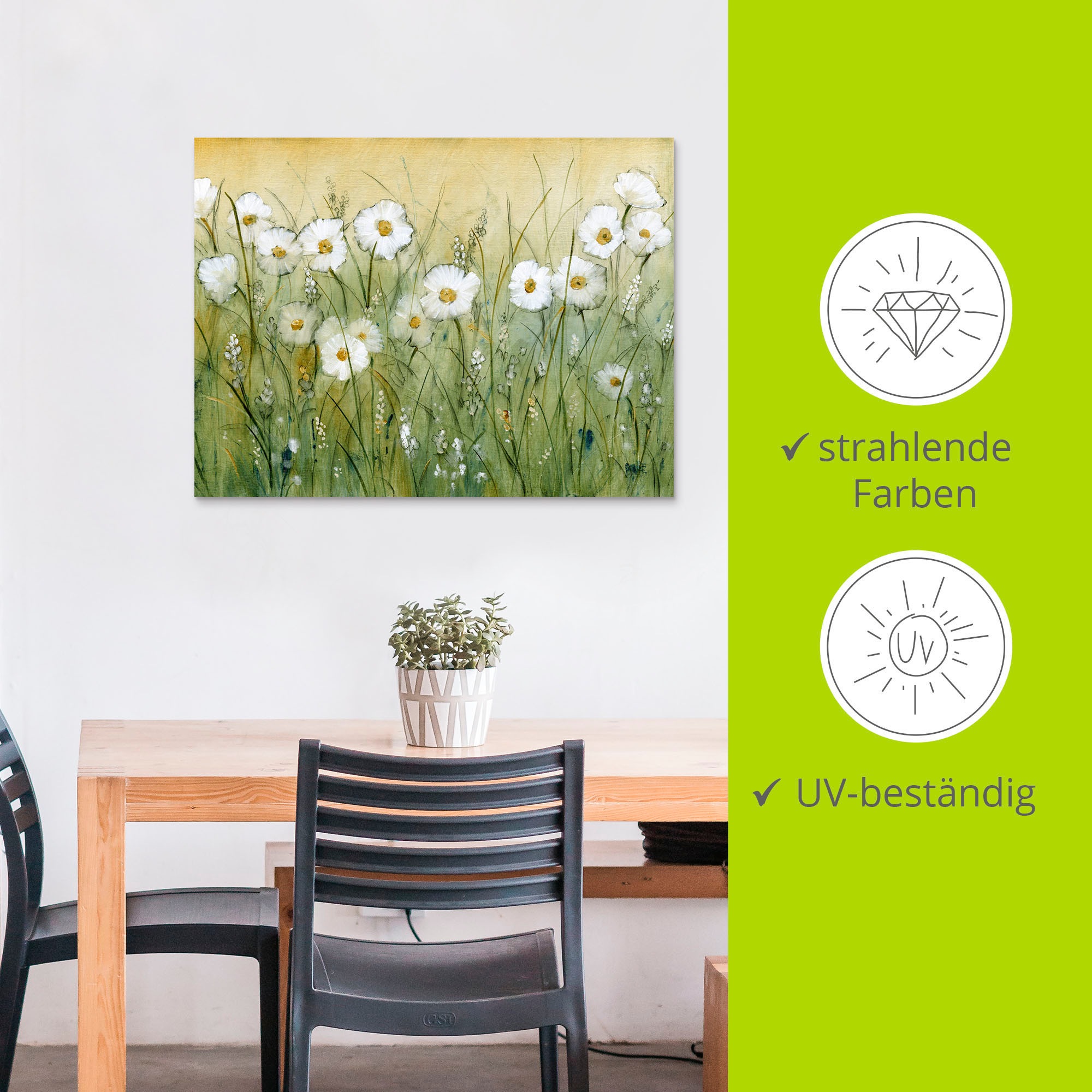 Artland Wandbild »Gänseblümchenfrühling II«, Blumen, (1 St.), als Alubild, Outdoorbild, Leinwandbild, Poster, Wandaufkleber