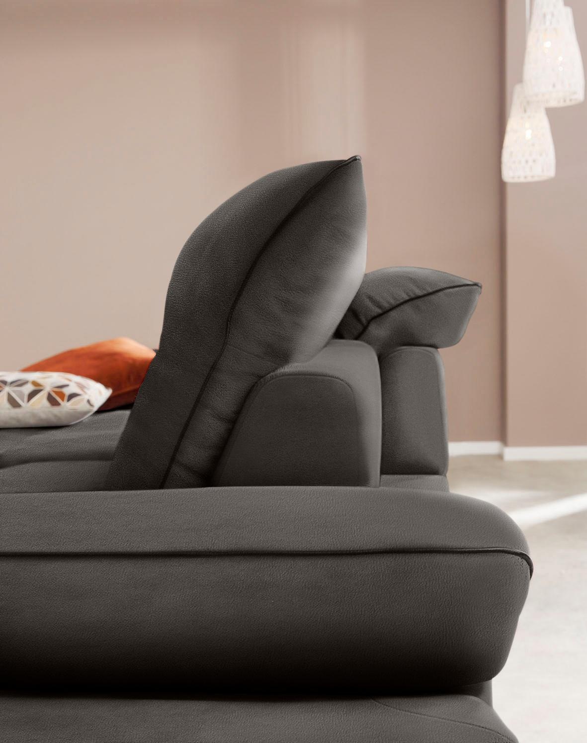W.SCHILLIG Ecksofa »enjoy&MORE, Designsofa, elegant und bequem, L-Form«, mit Sitztiefenverstellung, Füße Chrom glänzend, Breite 294 cm