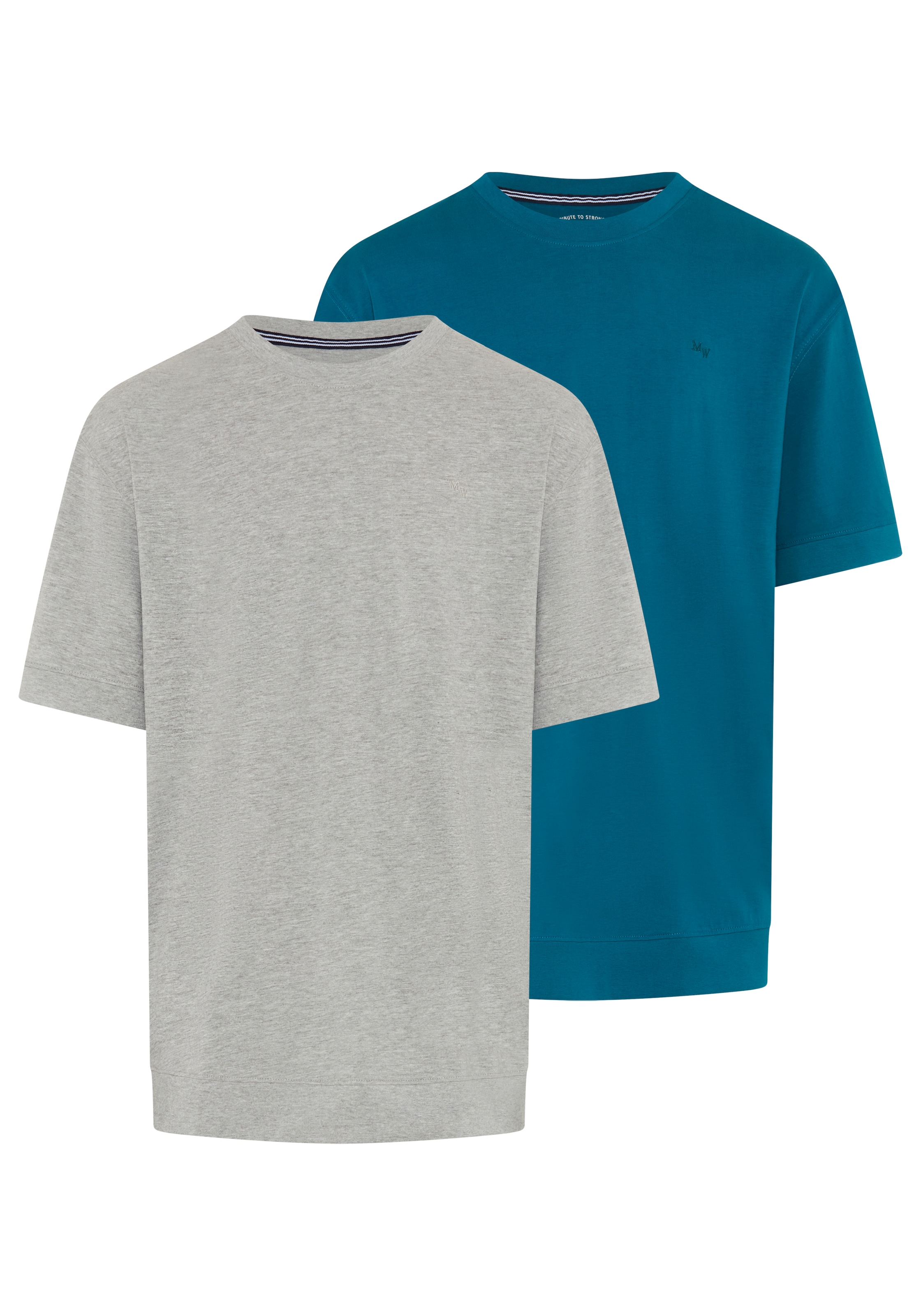 Man's World Plus Rundhalsshirt »auch in Grosse Größen bis Gr. 7XL Bauch-Fit« 2er-Pack,  Regular Fit, Kurzarm, unifarben, auch in großen Größen
