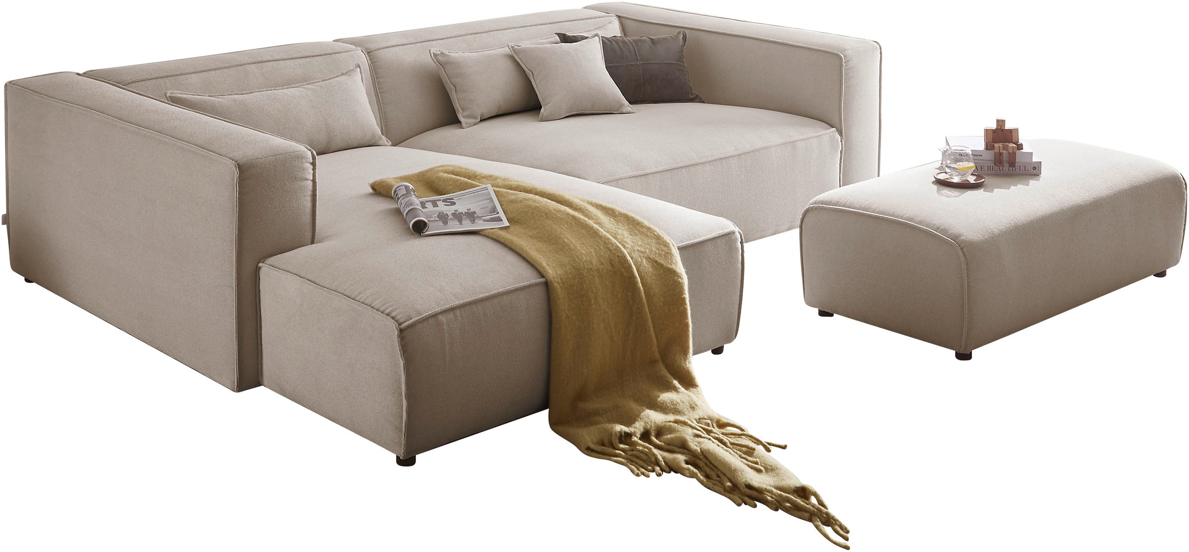 LeGer Home by Lena Gercke Ecksofa »PIARA XXL, L-Form, Schlaffunktion, Cord, günstig online kaufen