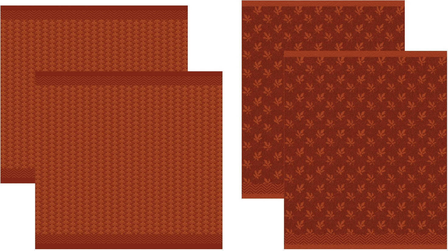 DDDDD Geschirrtuch »Petals«, (Set, 4 tlg., Combi-Set: bestehend aus 2x Küchentuch + 2x Geschirrtuch)