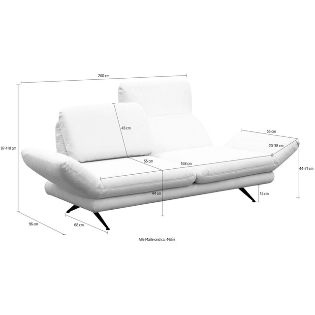 Places of Style 2,5-Sitzer »Saletto«, modernes Design mit Armlehnfunktion,  wahlweise mit Rückenverstellung online bestellen | Einzelsofas