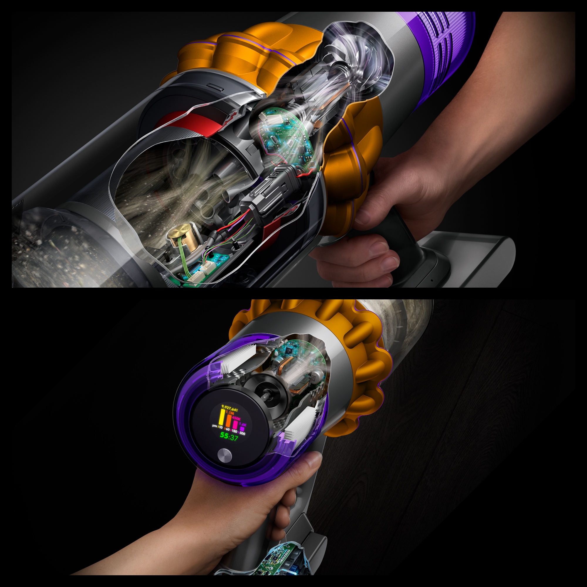 DYSON Akku-Hand-und Stielstaubsauger »Dyson V15 Detect Absolute« Max. Saugkraft: Entfernt selbst tiefsitzenden Schmutz auf allen Böden.