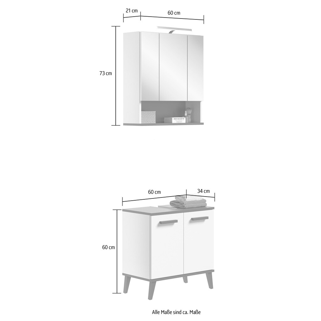 welltime Badmöbel-Set »Torun«, (Komplett-Set, 2 St.)