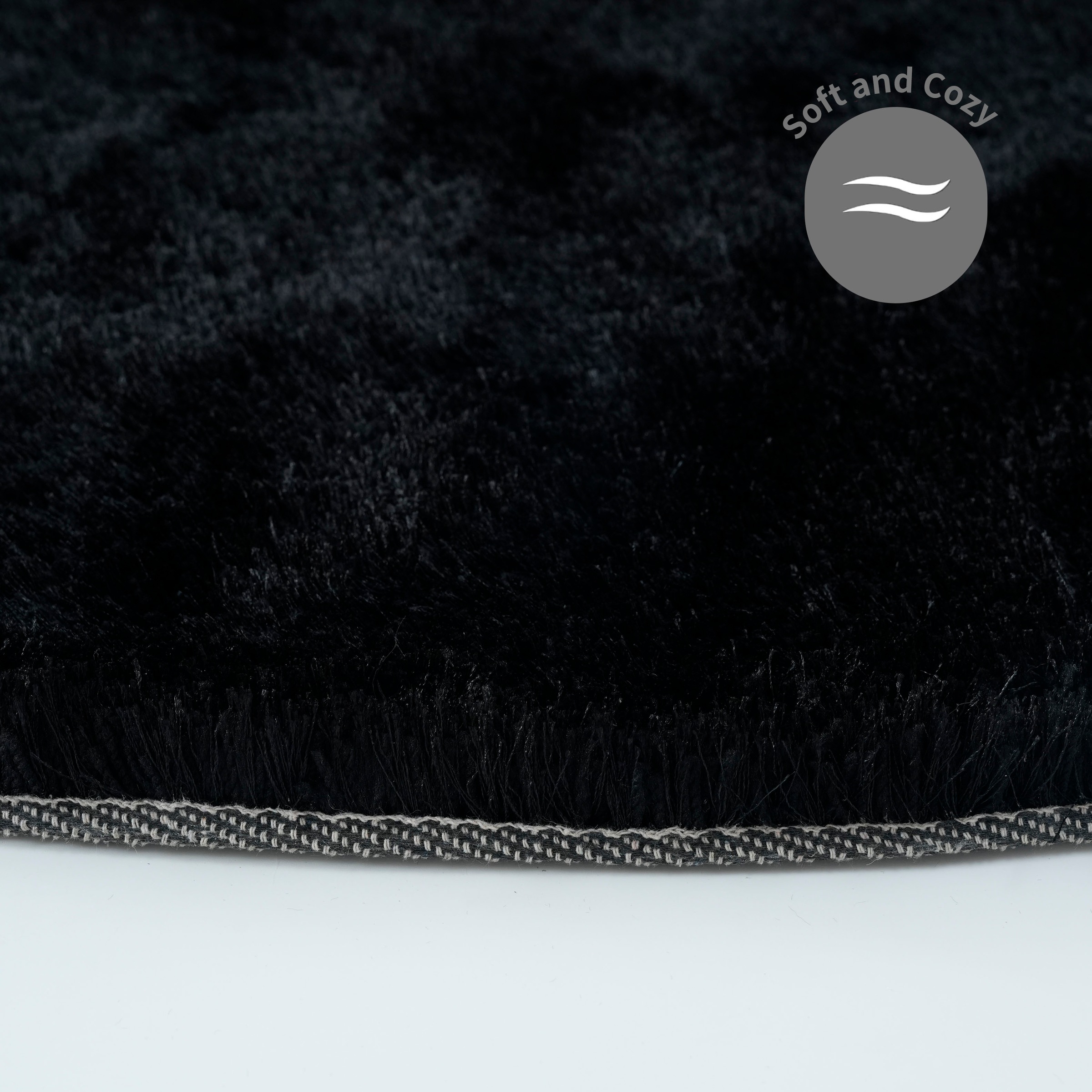 Bruno Banani Hochflor-Teppich »Dana Bean shape, besondere Form, weich, Mikrofaser Teppiche«, U-förmig, 30 mm Höhe, organische Form, uni, Wohnzimmer, Schlafzimmer, Esszimmer