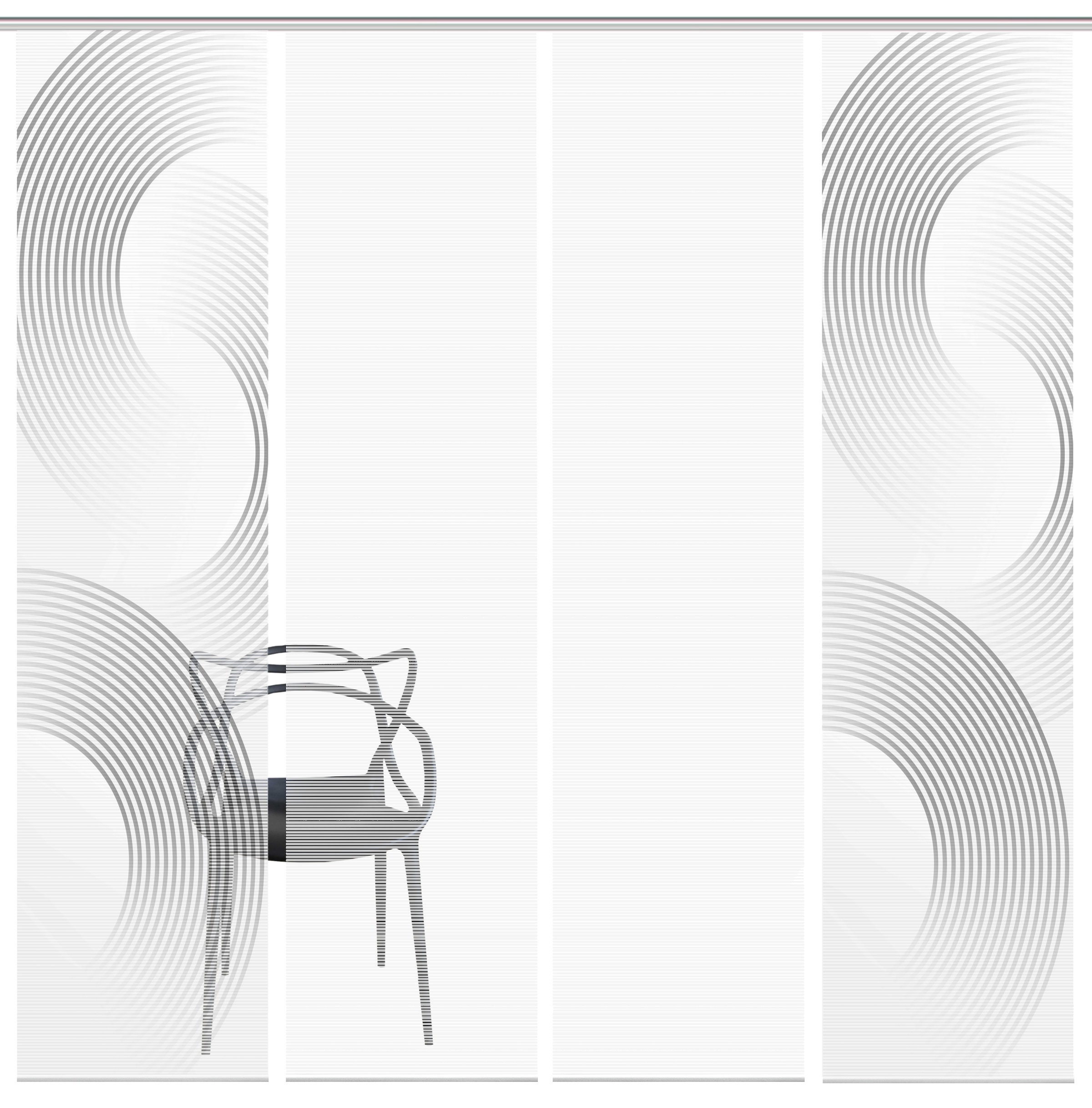 Vision Schiebegardine »BEXON«, (4 St.), SET,SCHIEBEVORHANG,BAMBUS,DIGITALDRUCK