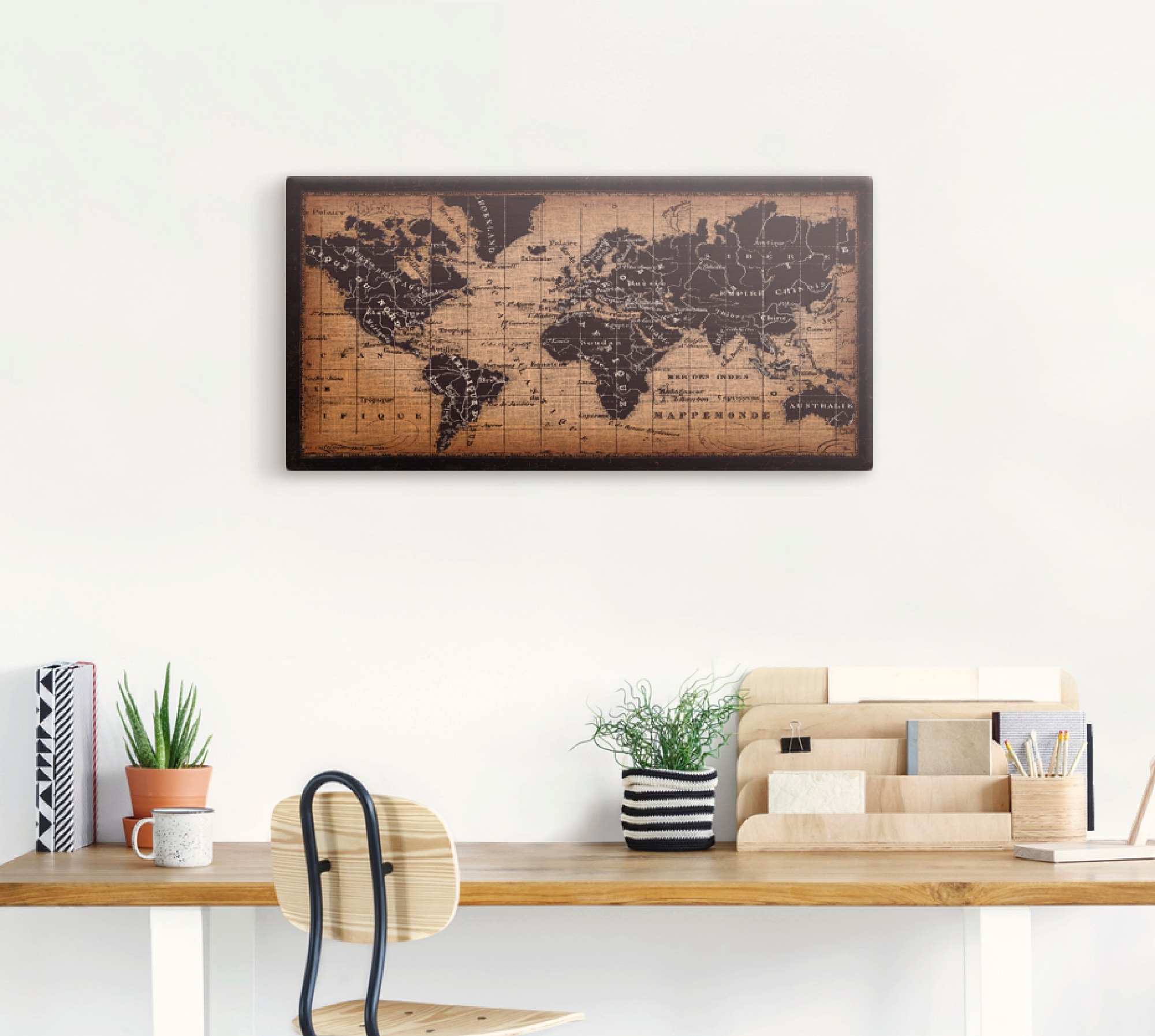 Artland Wandbild »Alte Weltkarte«, Landkarten, (1 St.), als Leinwandbild, Poster, Wandaufkleber in verschied. Größen
