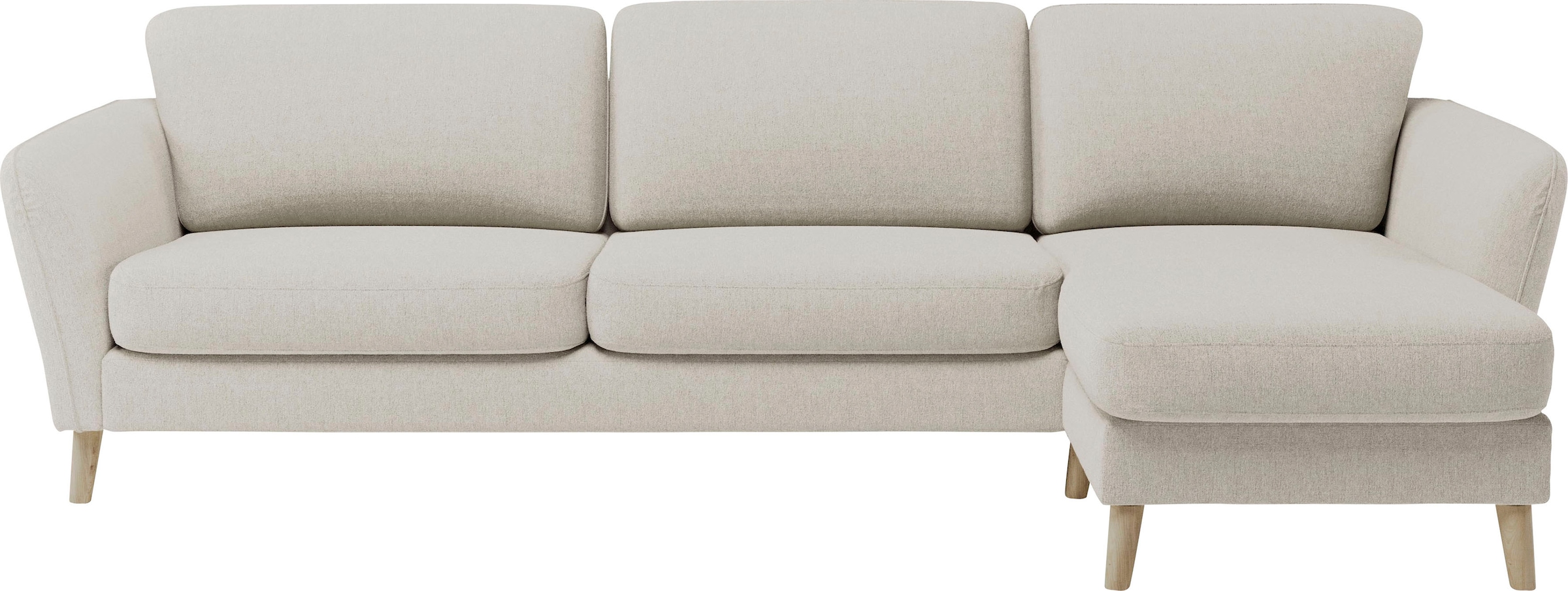 Home affaire Ecksofa »MARSEILLE (279/152cm),L-Form, Rec. rechts/links«, Massivholzbeine aus Eiche, in verschieden Bezügen und Farbvarianten
