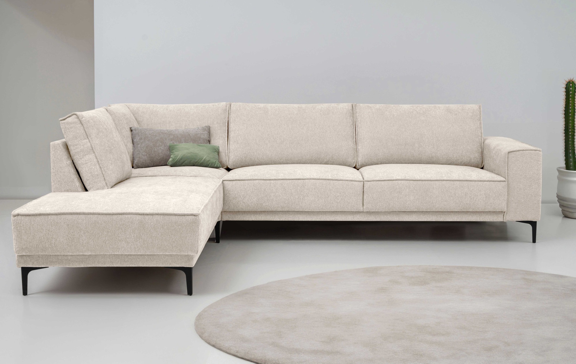 Places of Style Ecksofa »Polsterecke Oland, Struktur, Flachgewebe, Luxus-Mi günstig online kaufen