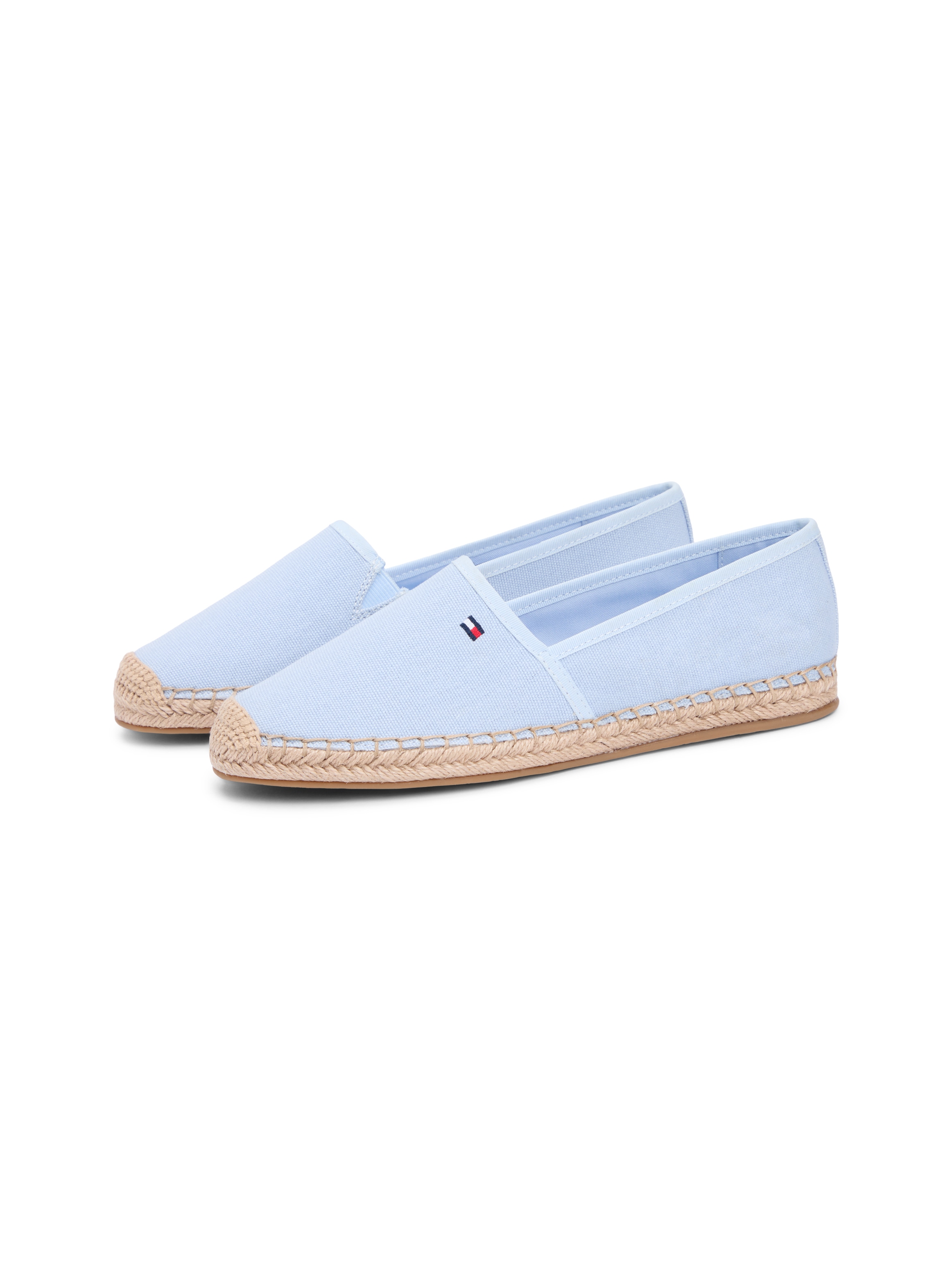 Tommy Hilfiger Espadrille »FLAG CANVAS ESPADRILLE«  ,Slipper,Flats,Bequemschuh mit Jutebezug und Ziernähten, schmale Form