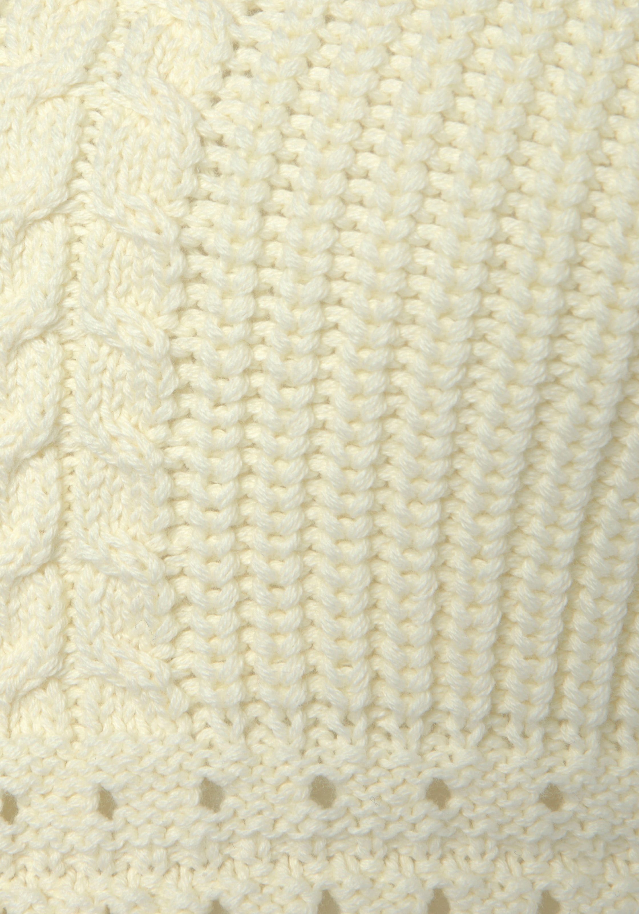 LASCANA Stricktop, in verkürzter Länge, Damentop aus 100% Baumwolle mit Zopfmuster