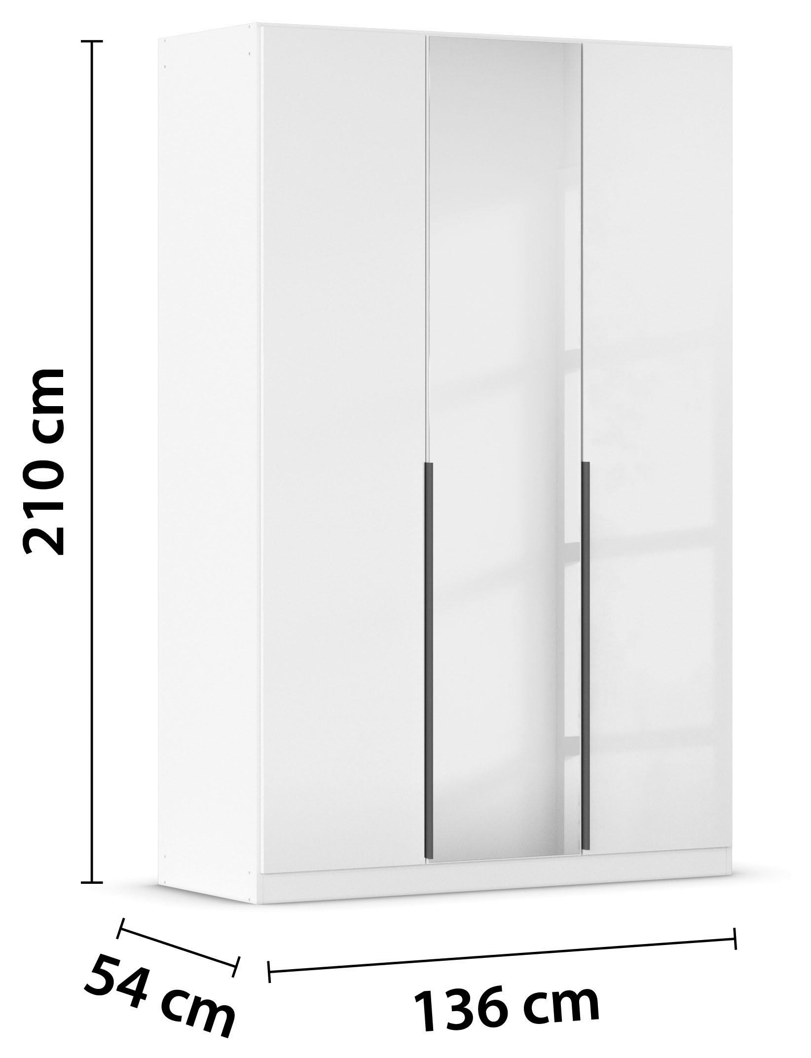 rauch Drehtürenschrank »Kleiderschrank Schrank Garderobe AGORDO mit Dekor- oder Hochglanzfront«, (in zwei Griff-Farben), durchdachte Innenausstattung, in 6 Breiten und 2 Höhen MADE IN GERMANY