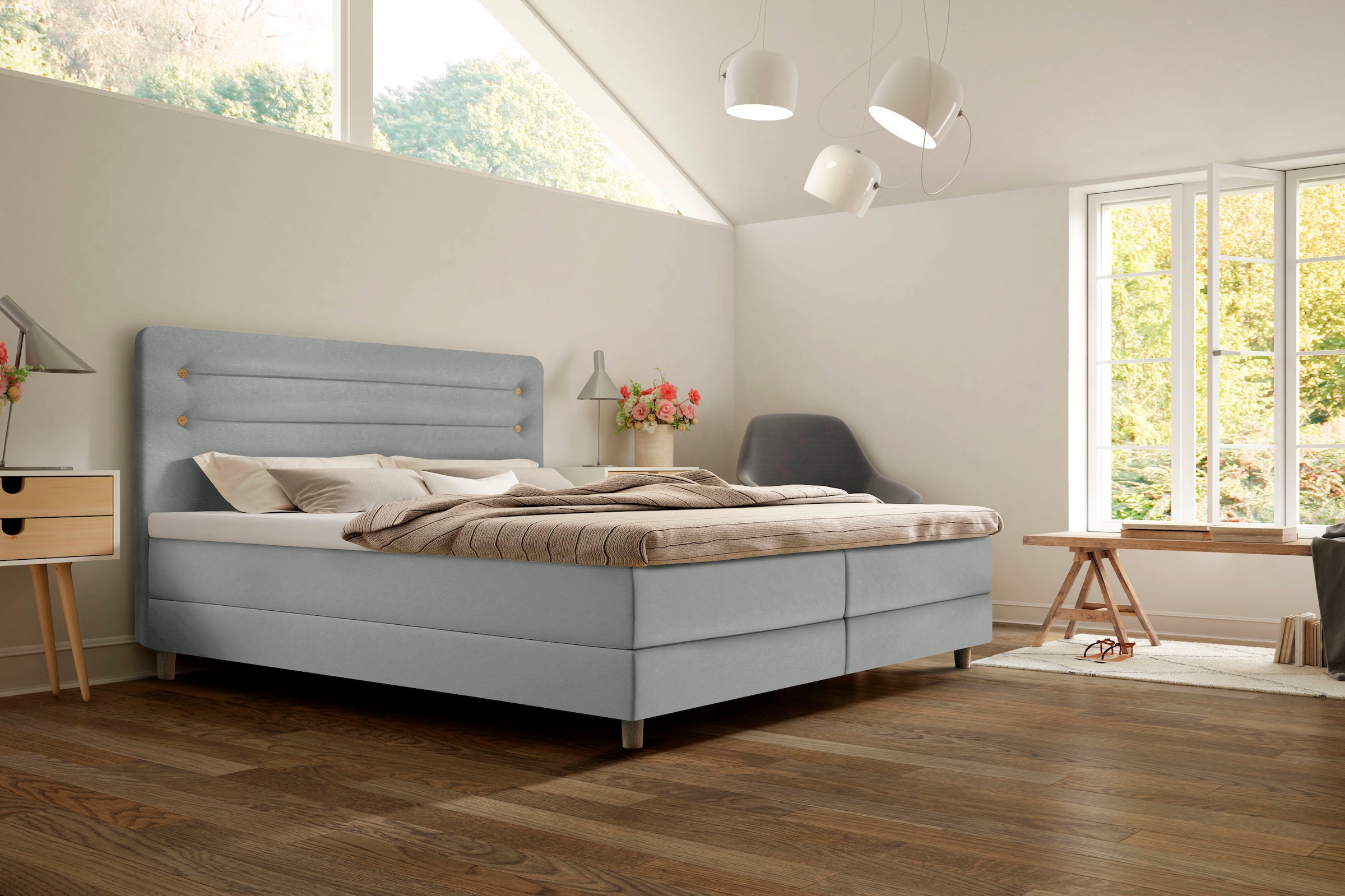 Bild von Schlaraffia Boxspringbett »Fidelio«, inkl. BULTEX® Topper, Holzfuß in Eiche