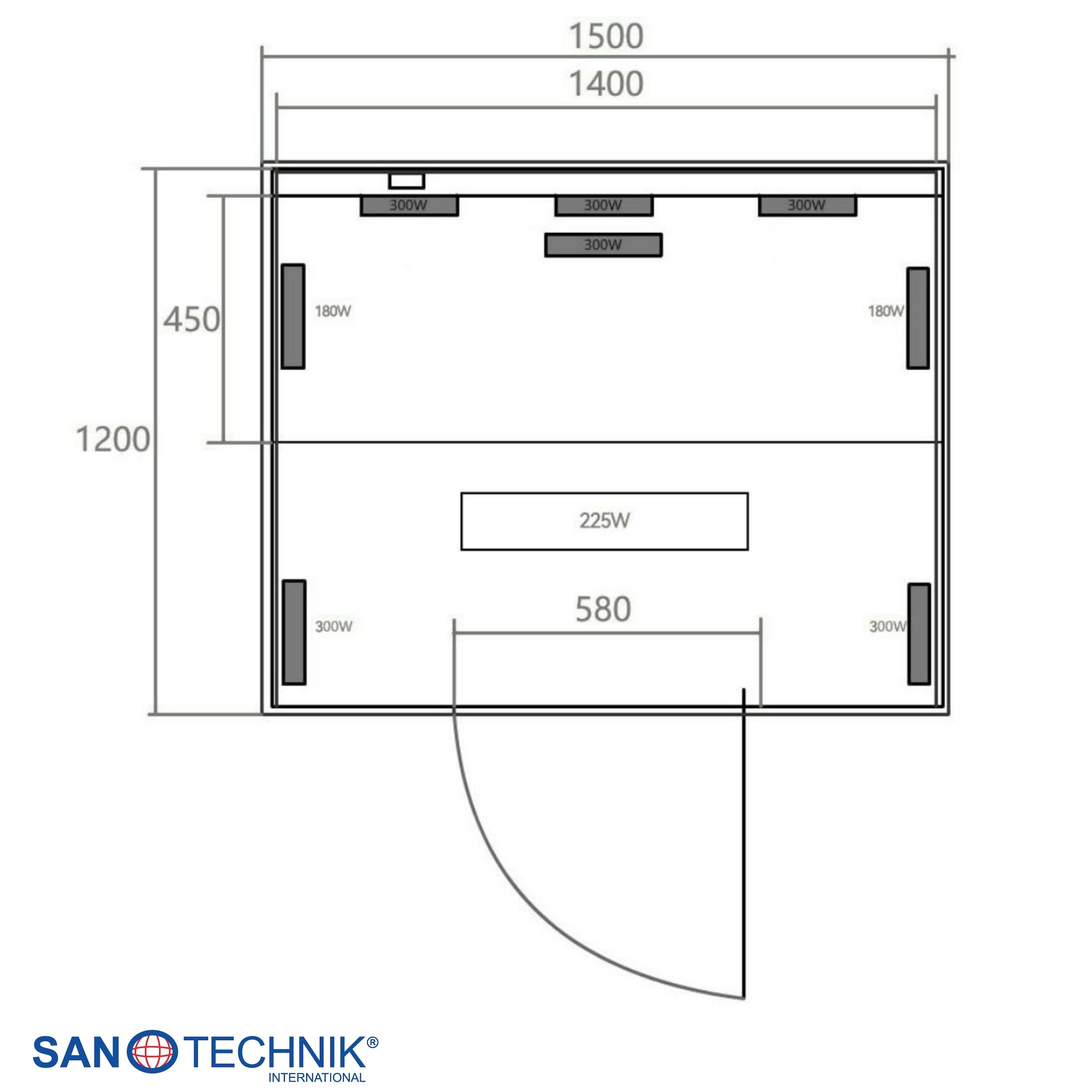 Sanotechnik Infrarotkabine »Infrarotkabine OPEN« 3 Pers; 150x120x200cm; 6 Vollspektrumstrahler, 3 Carbonheizplatten