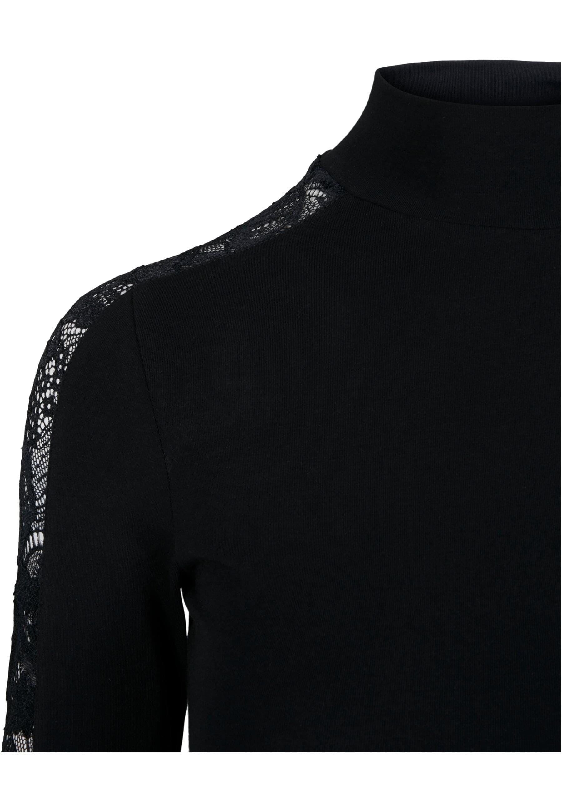 URBAN CLASSICS T-Shirt »Urban Classics Damen Ladies Lace Striped LS« 1 Stk.