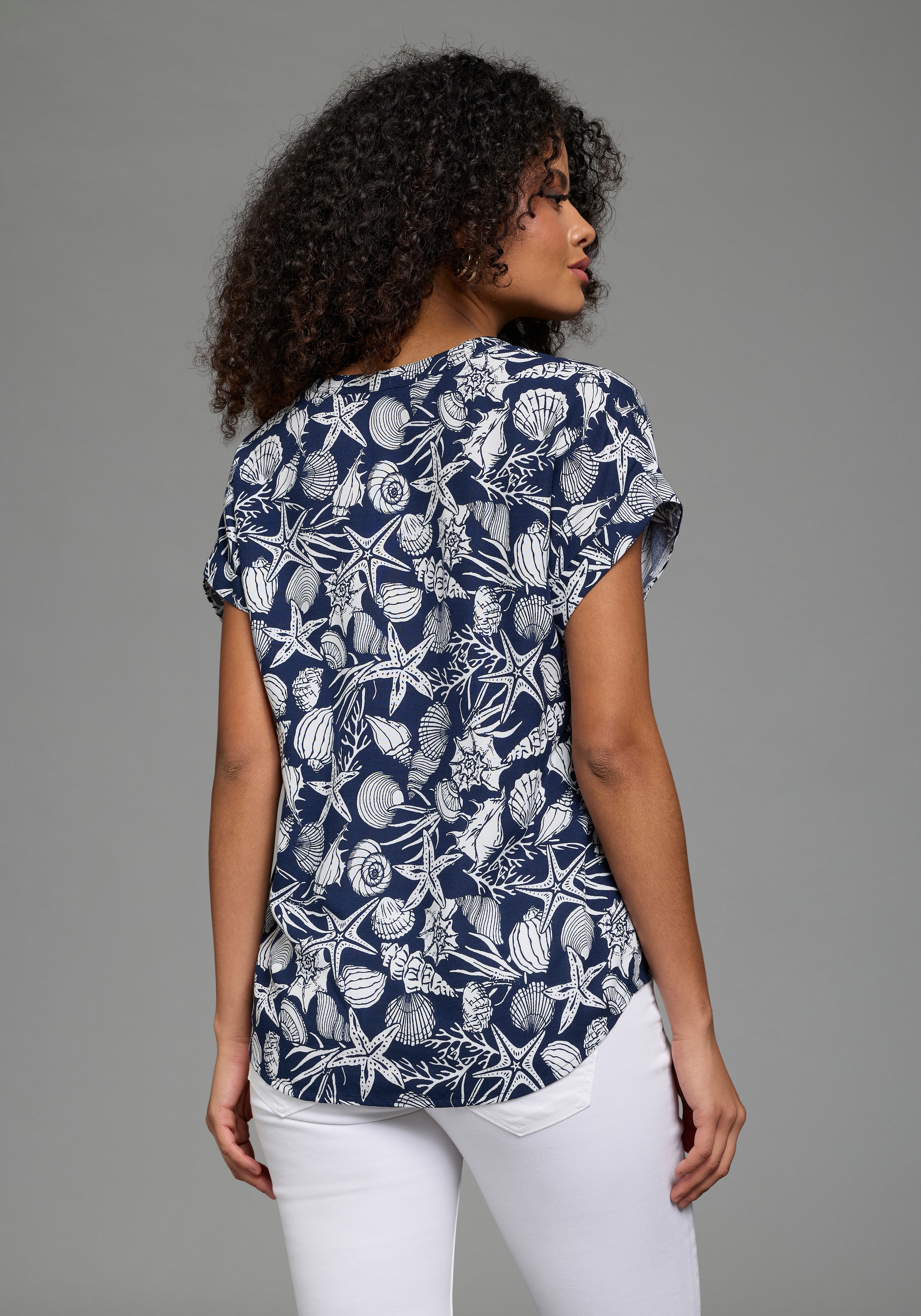 Laura Scott Druckbluse Packung, 2er-Pack,  bedruckte Bluse, aus Viskose, feminin im Stil