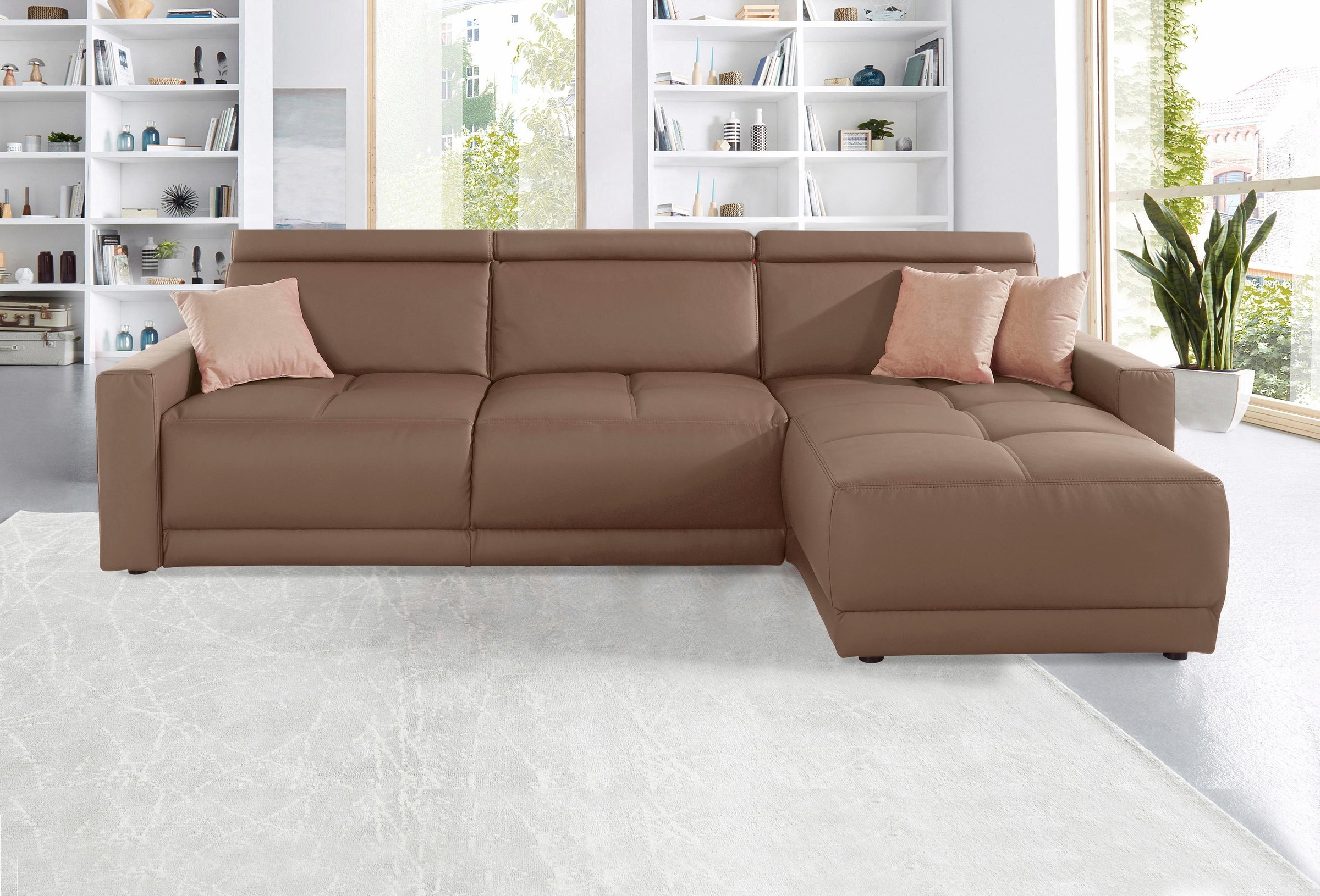 DOMO collection Ecksofa »Ava mit moderner Sitzheftung & toller Doppelnaht, günstig online kaufen