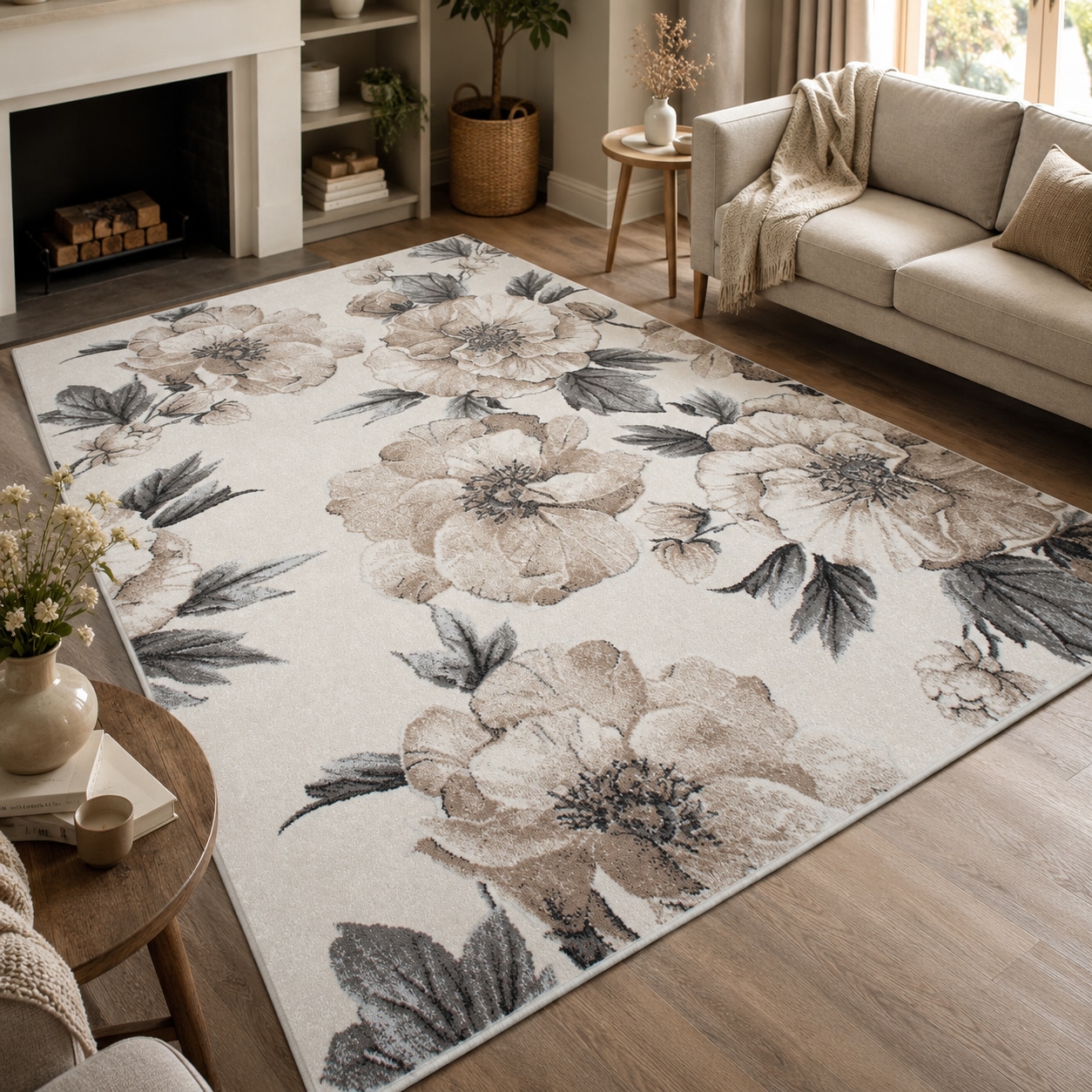 OTTO home Teppich »Florent, Blumen Design, Vintage« rechteckig 9 mm Höhe Floral, detailreiche Blüten, Botanical, elegant, Wohnzimmer