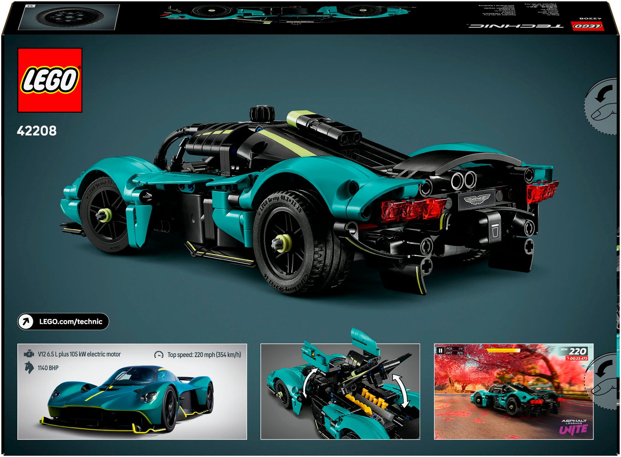 LEGO® Konstruktionsspielsteine »Aston Martin Valkyrie (42208), LEGO Technic«, (707 St.), Made in Europe
